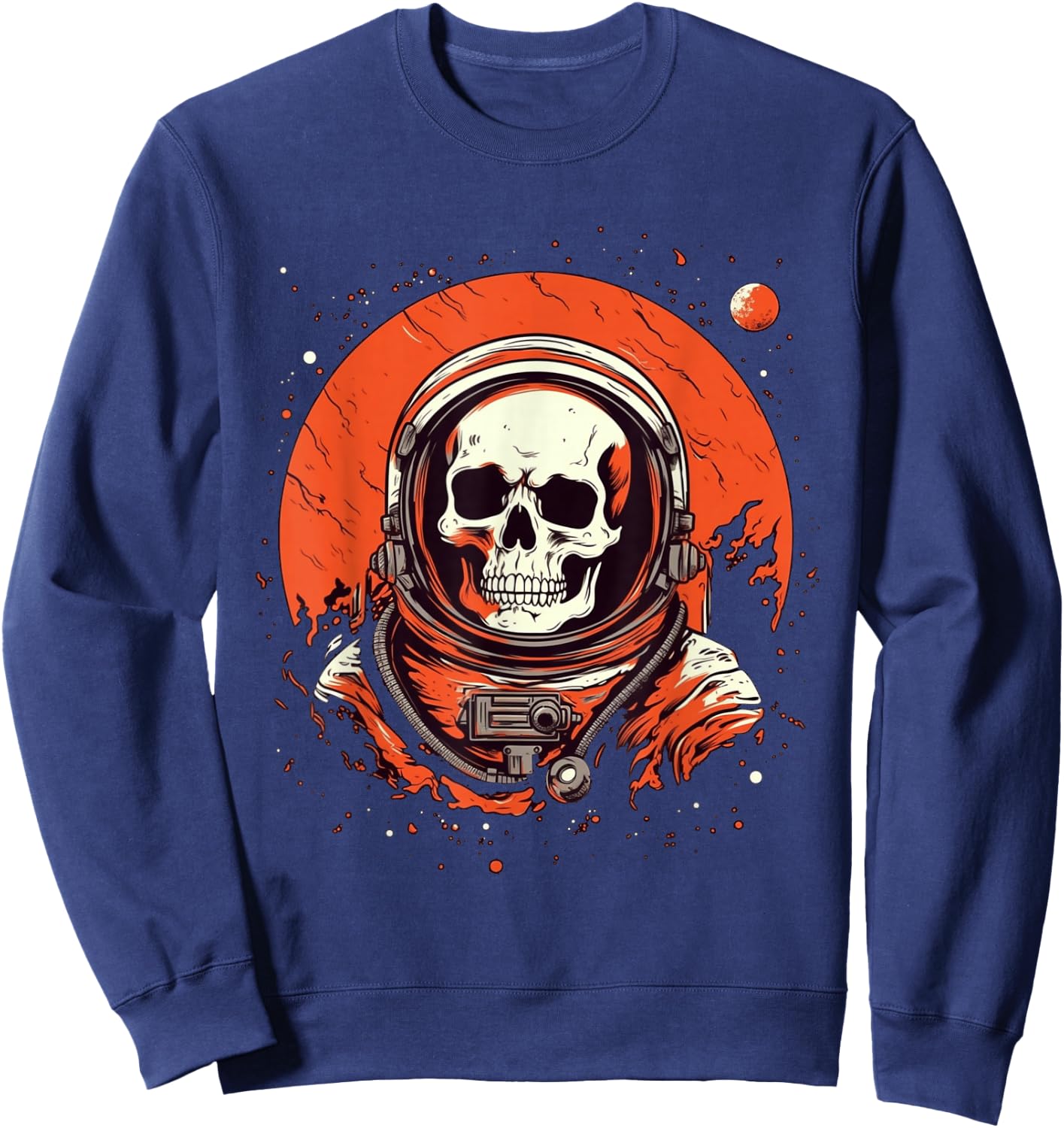 Skeleton Astronaut Occupy Mars in Space | Astronaut Skull Sweatshirt - Sweatshirt | Navy