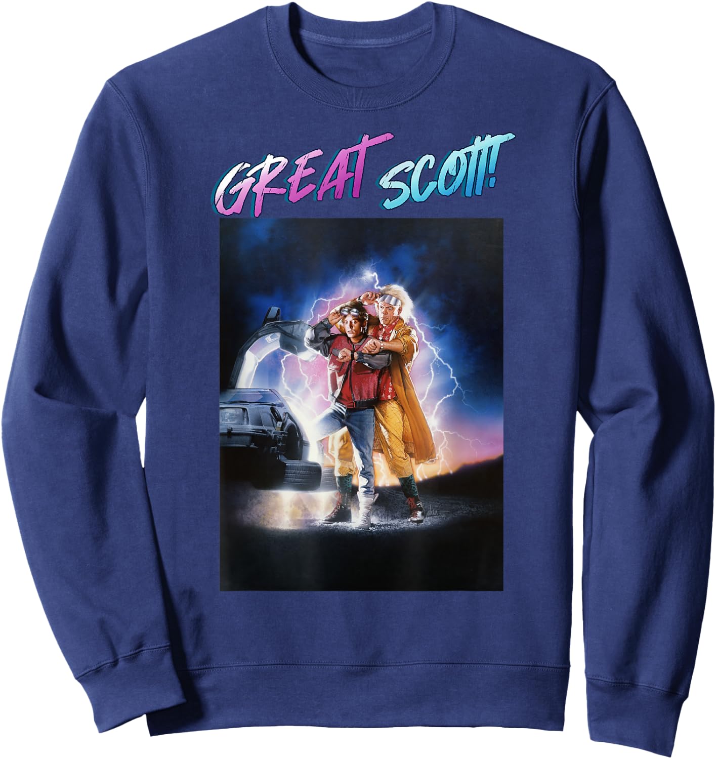 Back to The Future Great Scott Poster Sweatshirt - Sweatshirt | Navy