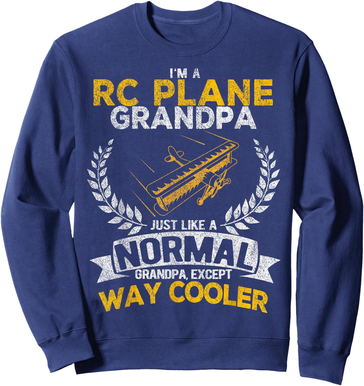 Funny RC Plane Grandpa Model Plane Pilot RC AirplaneRetro Sweatshirt - Sweatshirt | Navy