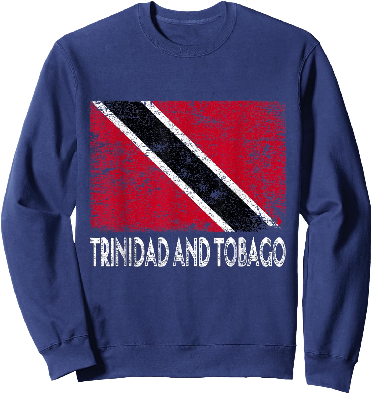 Distressed Patriotic Trinidad and Tobago Flag Men Women Kid Sweatshirt - Sweatshirt | Navy