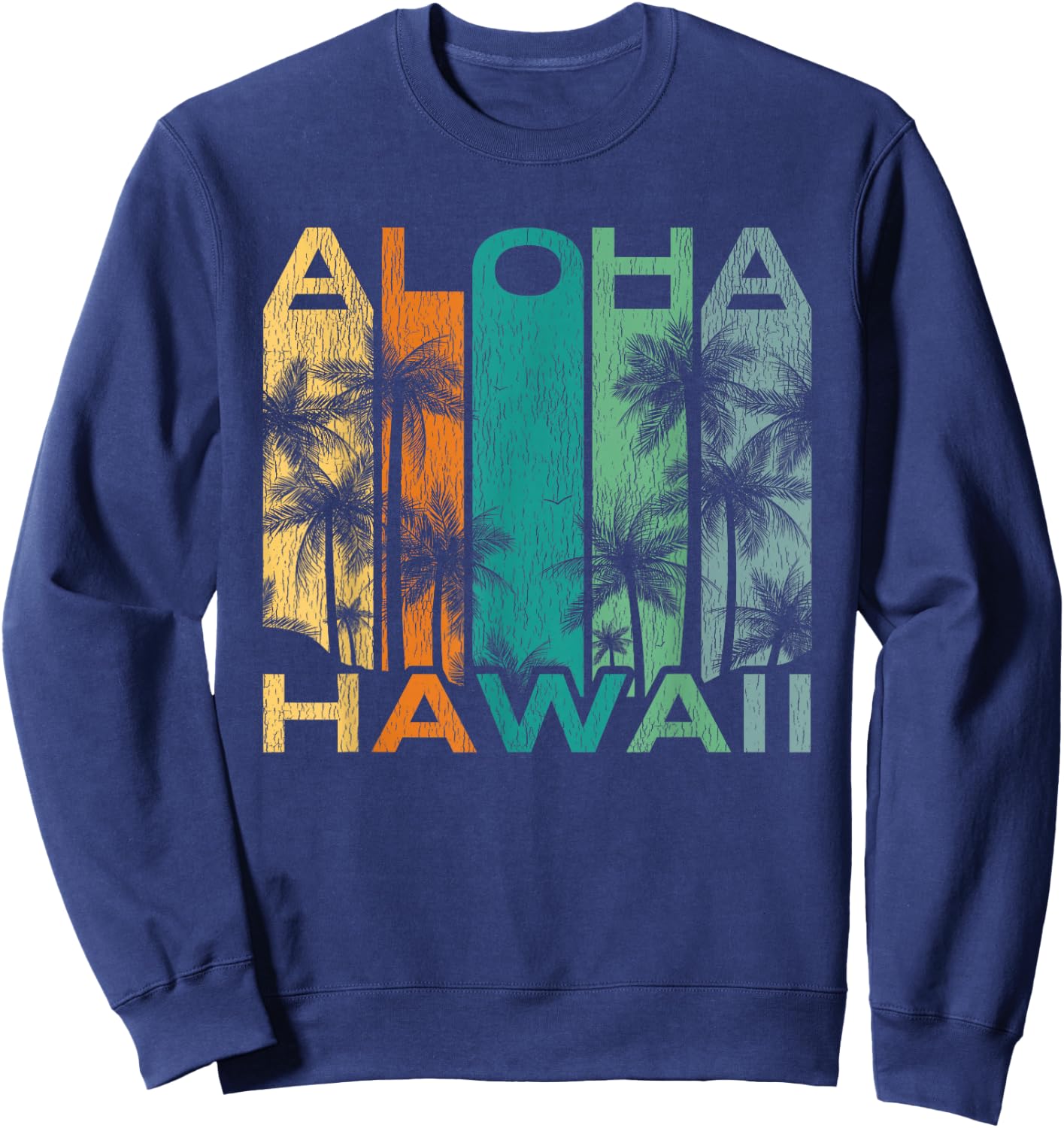 Aloha Hawaii Vintage Surfboard Sweatshirt - Sweatshirt | Navy