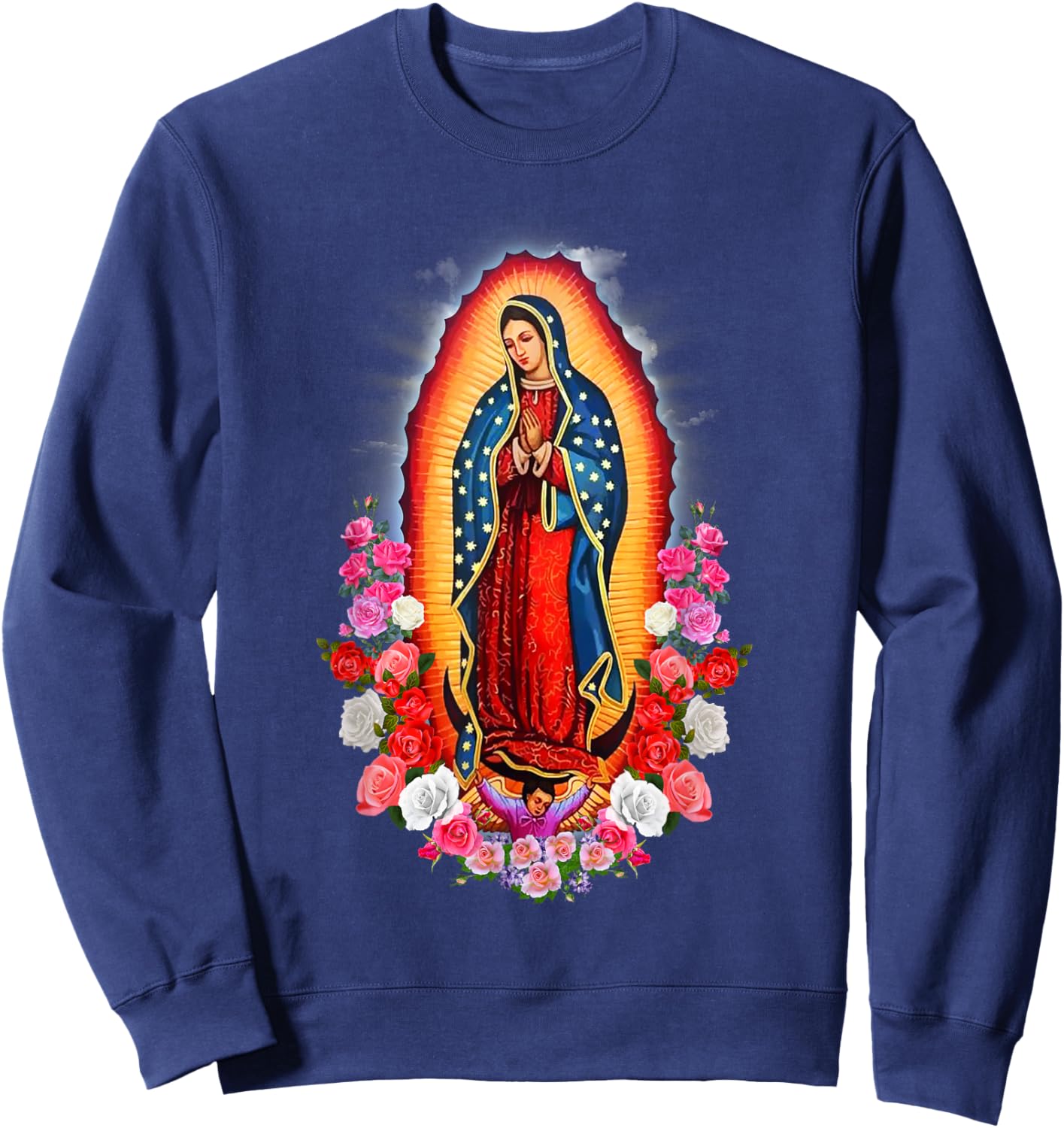 Our Lady of Guadalupe Virgin Mary Sweatshirt - Sweatshirt | Navy