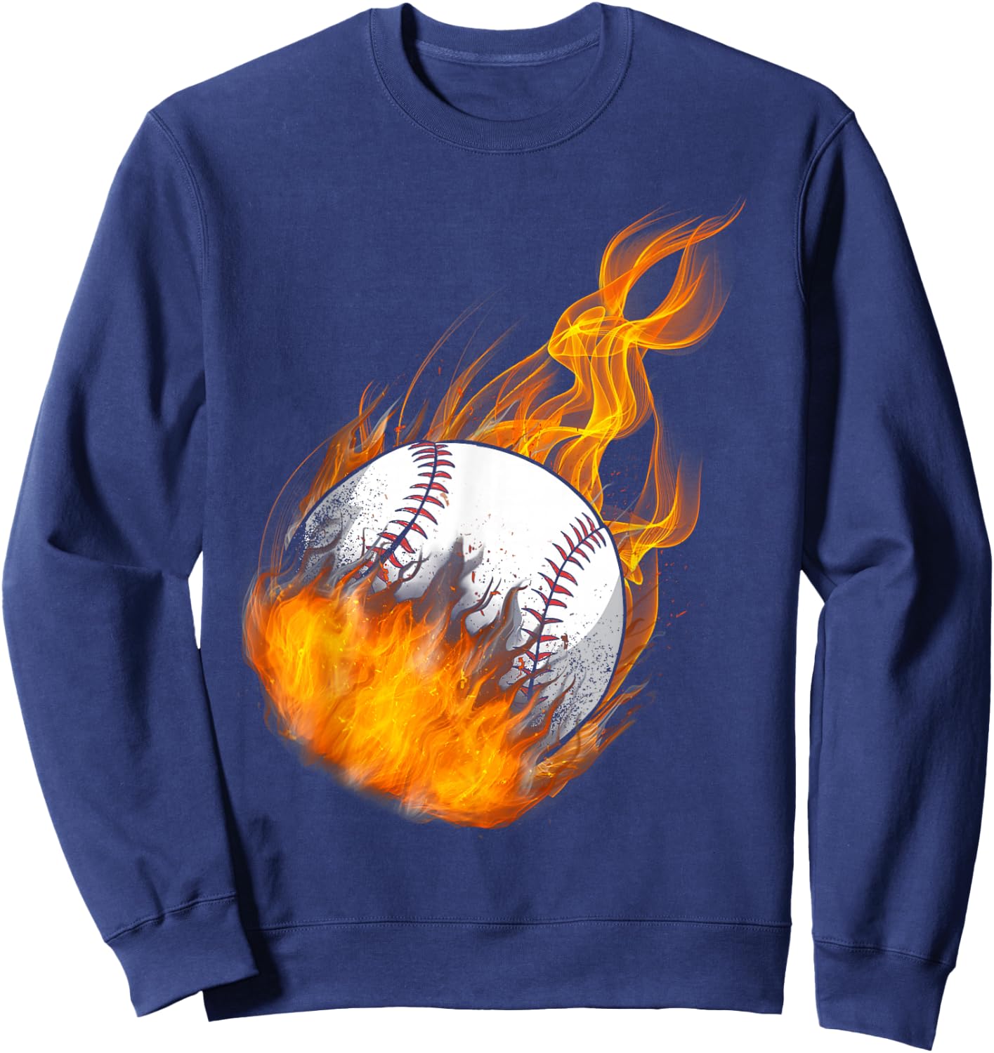 Baseball Fan Fire Vintage Sweatshirt - Sweatshirt | Navy