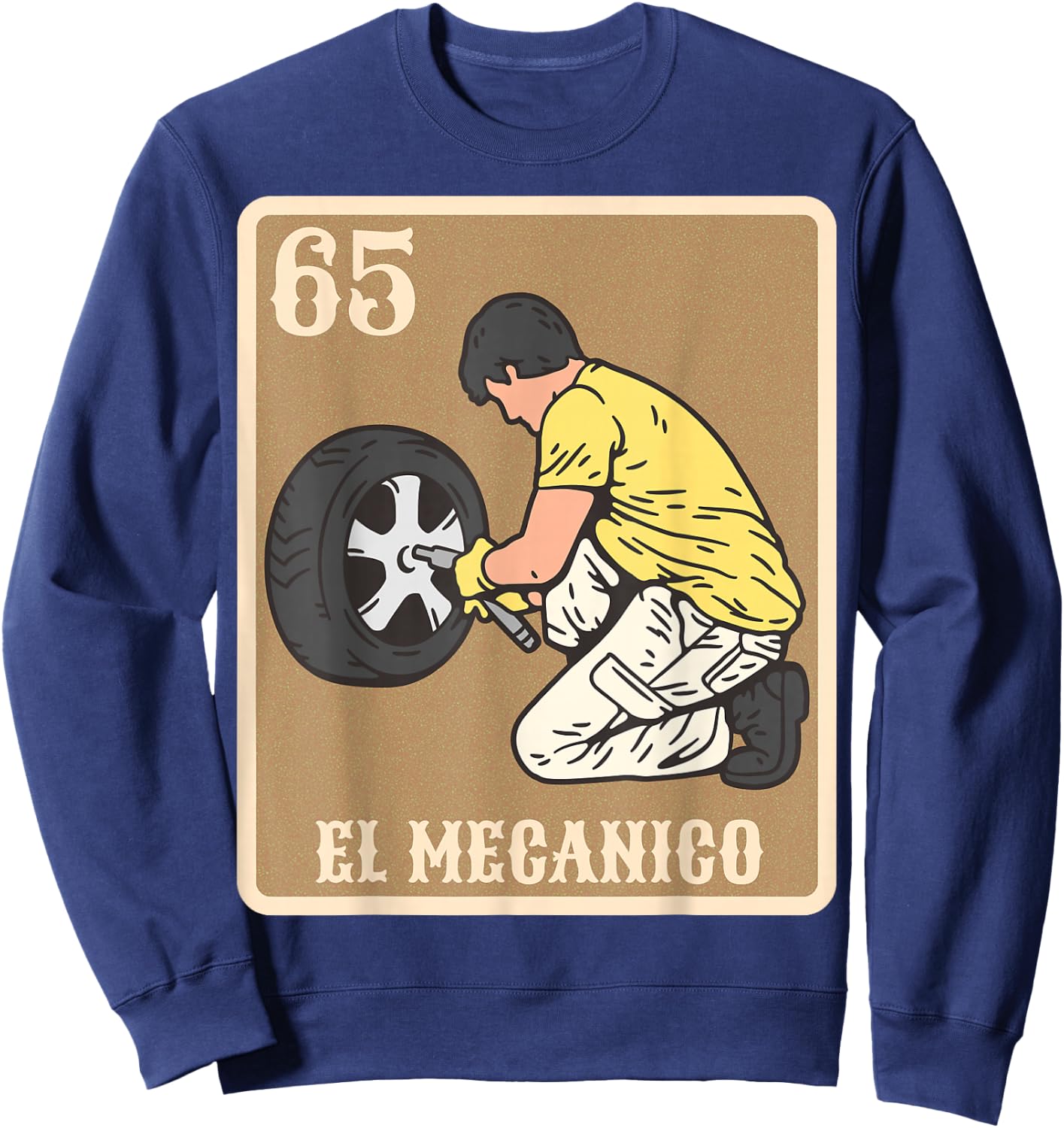 EL Mecanico Lottery Spanish Bingo Card Game Sweatshirt - Sweatshirt | Navy
