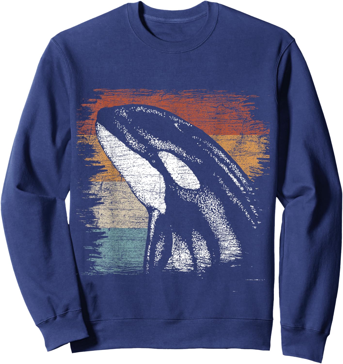 Retro Killer Whale Sweatshirt - Sweatshirt | Navy
