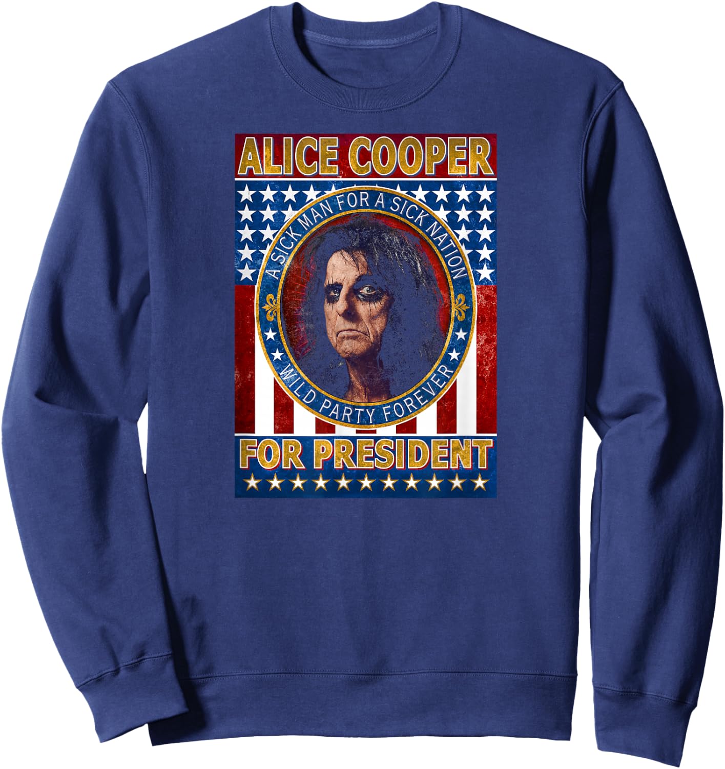 Alice Cooper - Alice Cooper for President Small Sweatshirt - Sweatshirt | Navy