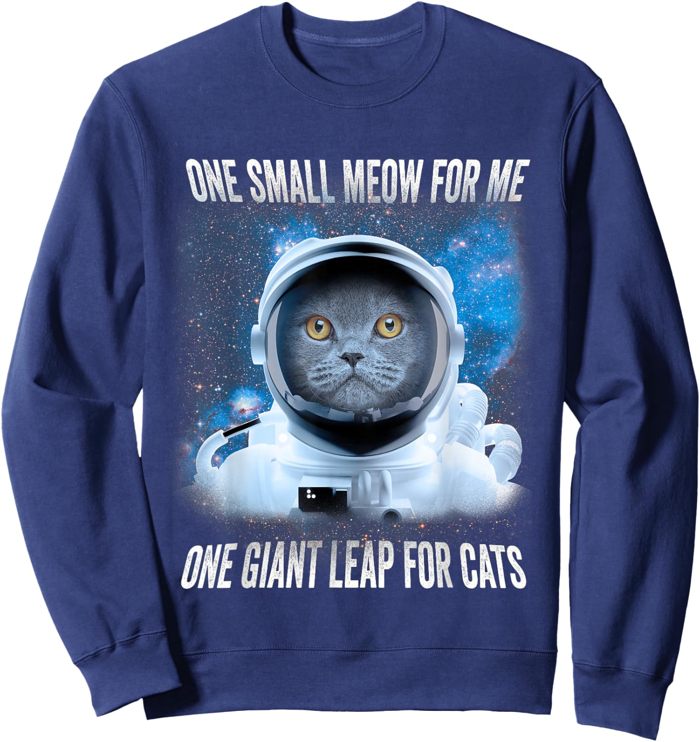 Space Cat Astronaut Space Sweatshirt - Sweatshirt | Navy
