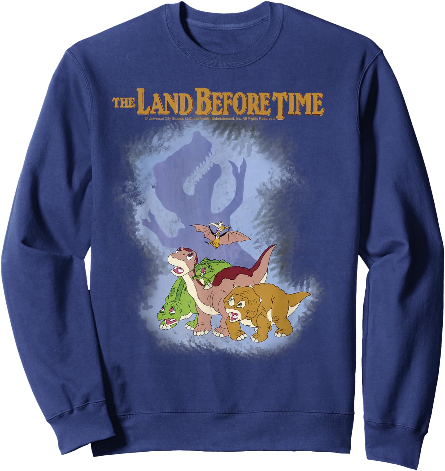 Land Before Time Sharptooth Shadow Sweatshirt - Sweatshirt | Navy