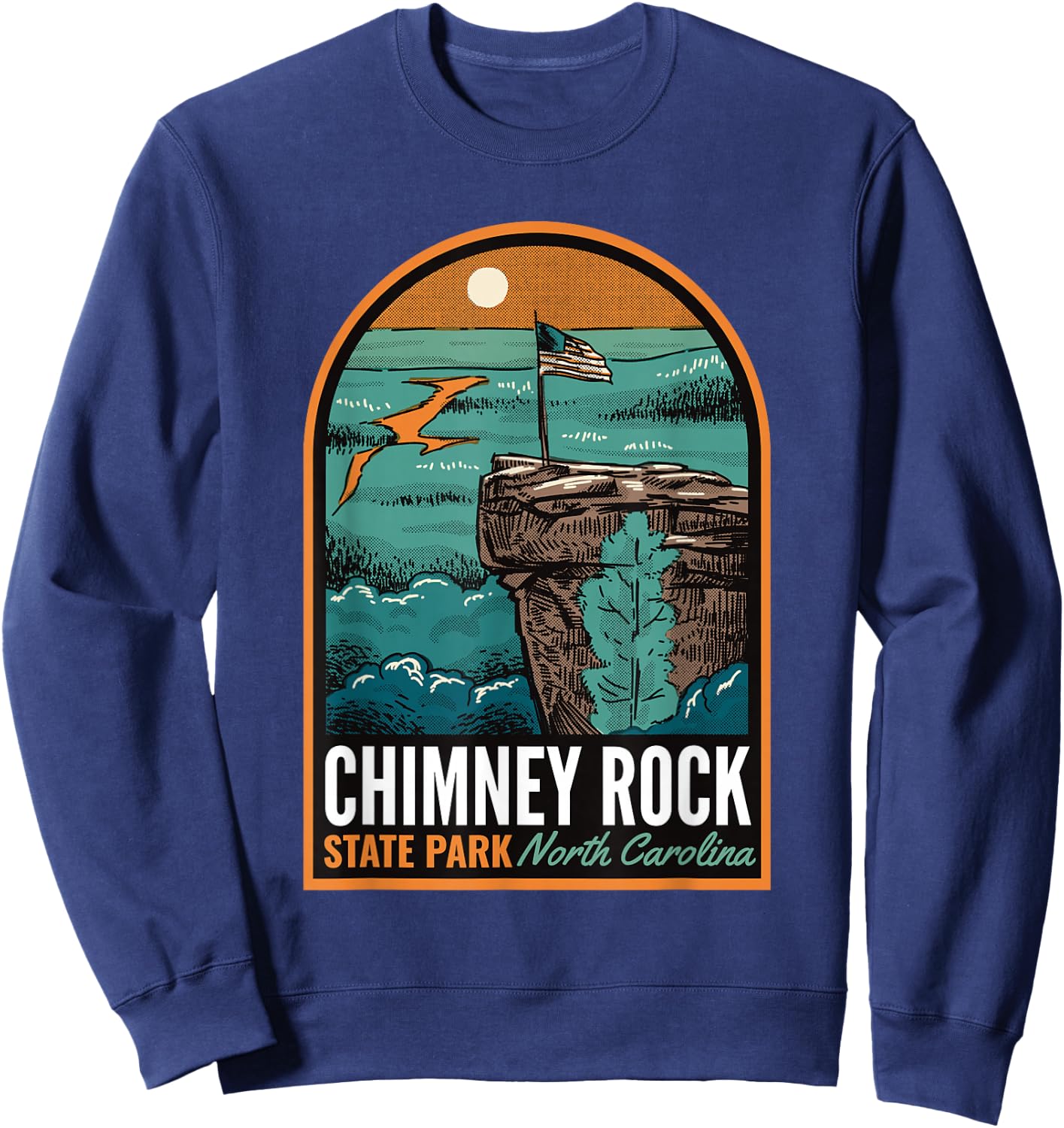 Chimney Rock State Park NC Vintage Sweatshirt - Sweatshirt | Navy