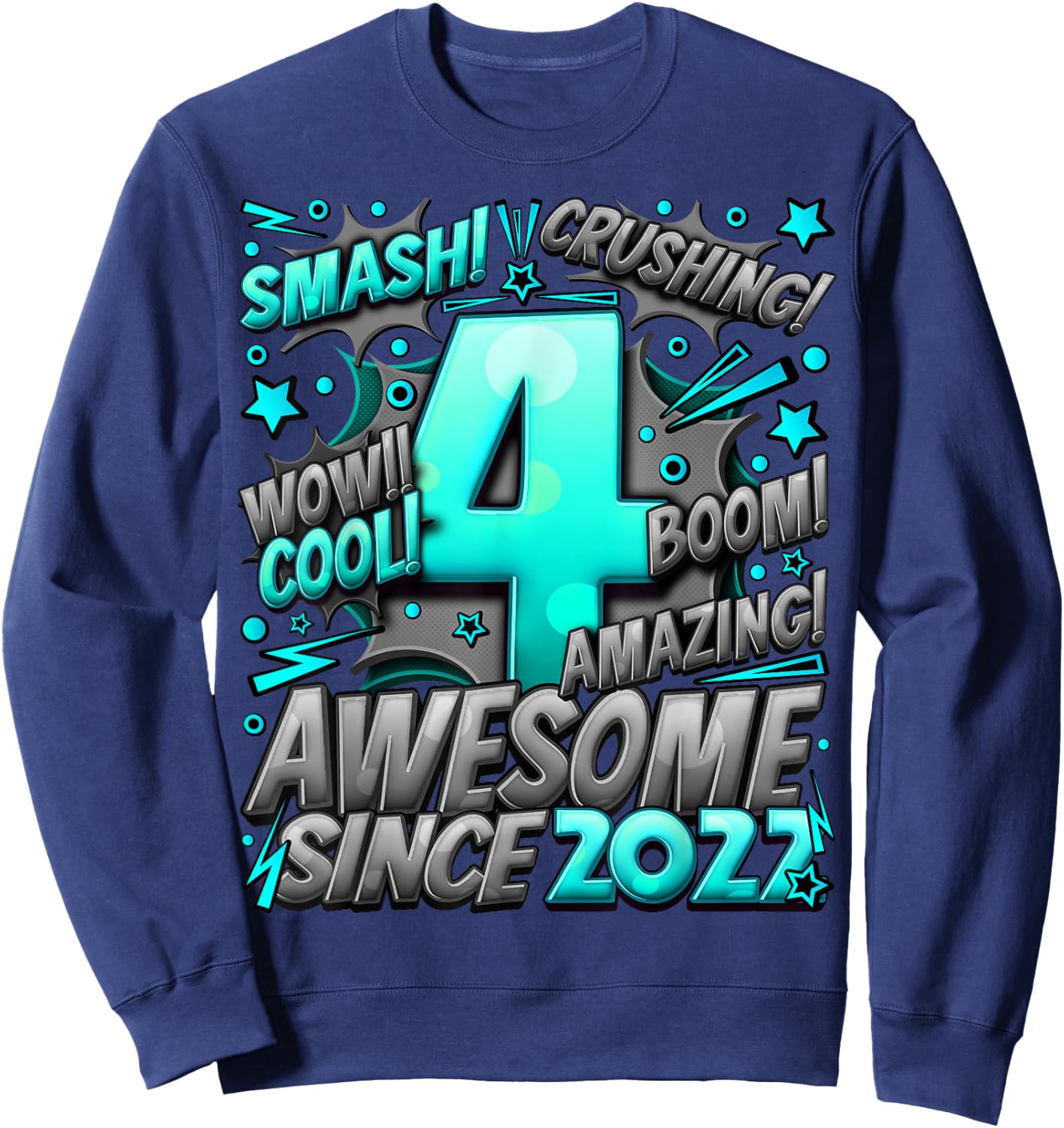 4 Year Old Gifts for Boys 4th Birthday Boy 4 Year Old Boy Sweatshirt - Sweatshirt | Navy