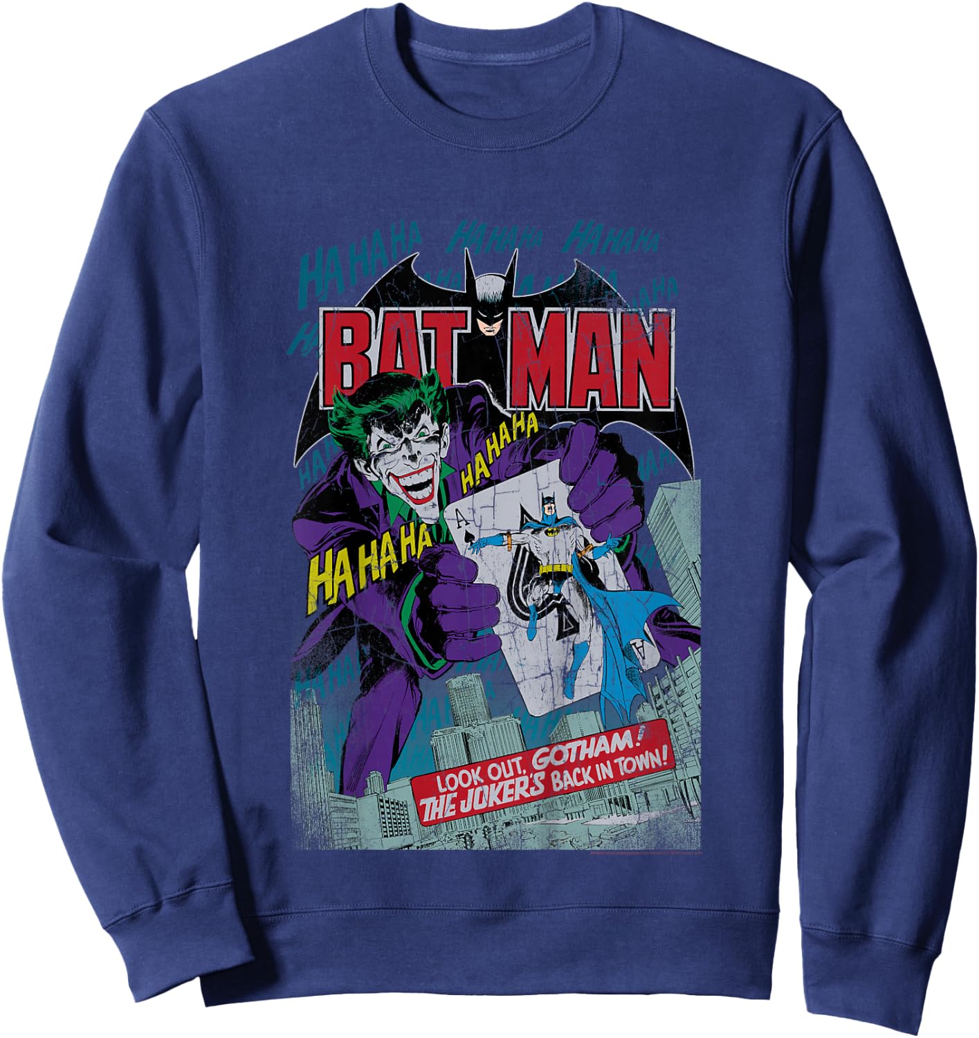 Kids DC Comics Batman and Joker Comic Cover Sweatshirt - Sweatshirt | Navy