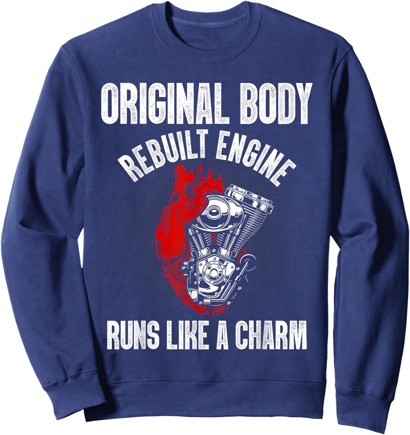 Funny Open Heart Surgery Recovery Survivor Gift Men Women Sweatshirt - Sweatshirt | Navy