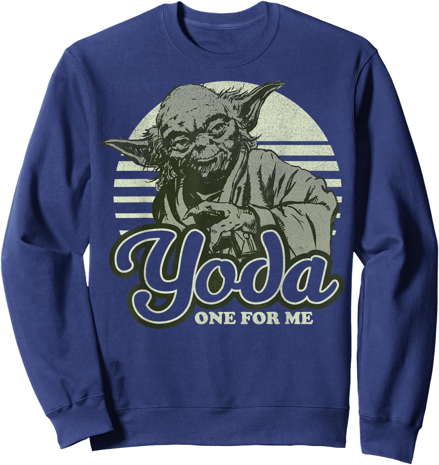 Star Wars Yoda One For Me Retro Graphic Sweatshirt - Sweatshirt | Navy