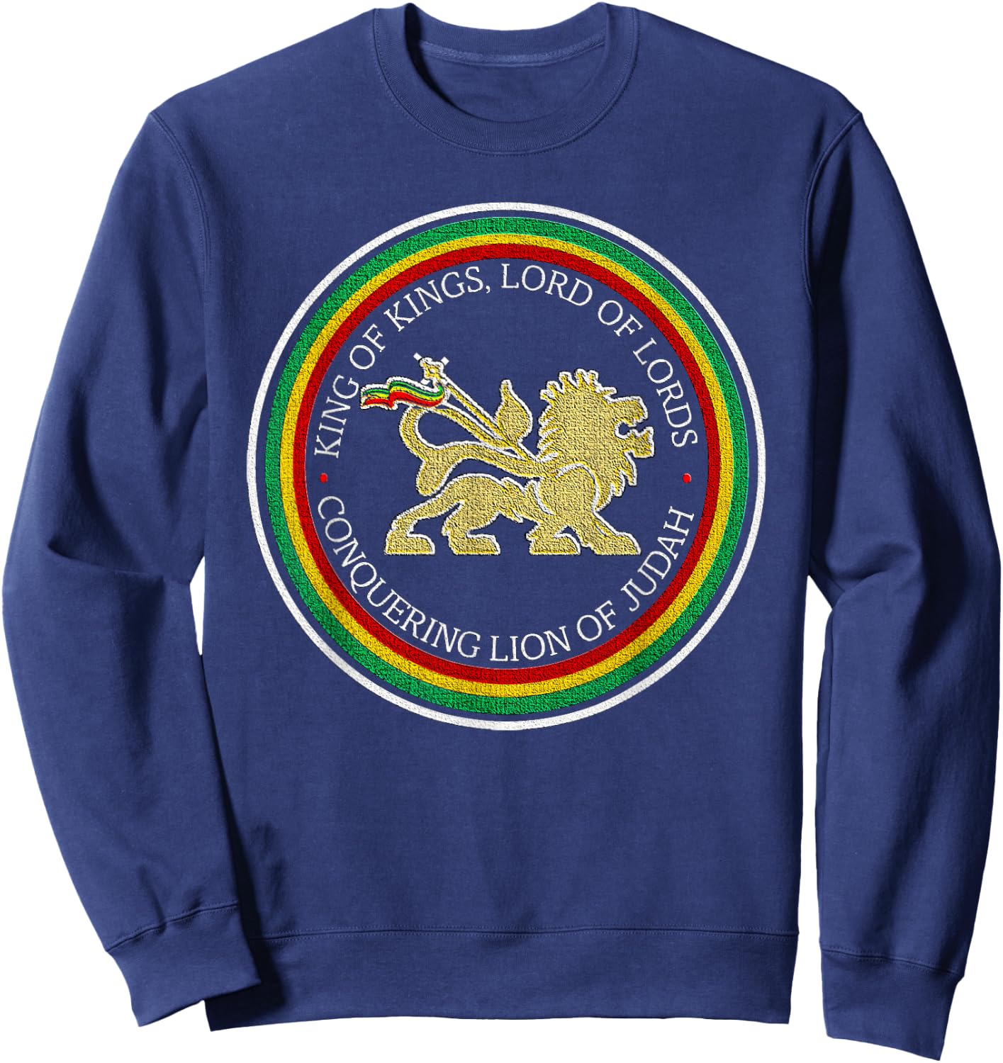 Rastafarian Lion of Judah Rastafari Reggae Sweatshirt - Sweatshirt | Navy