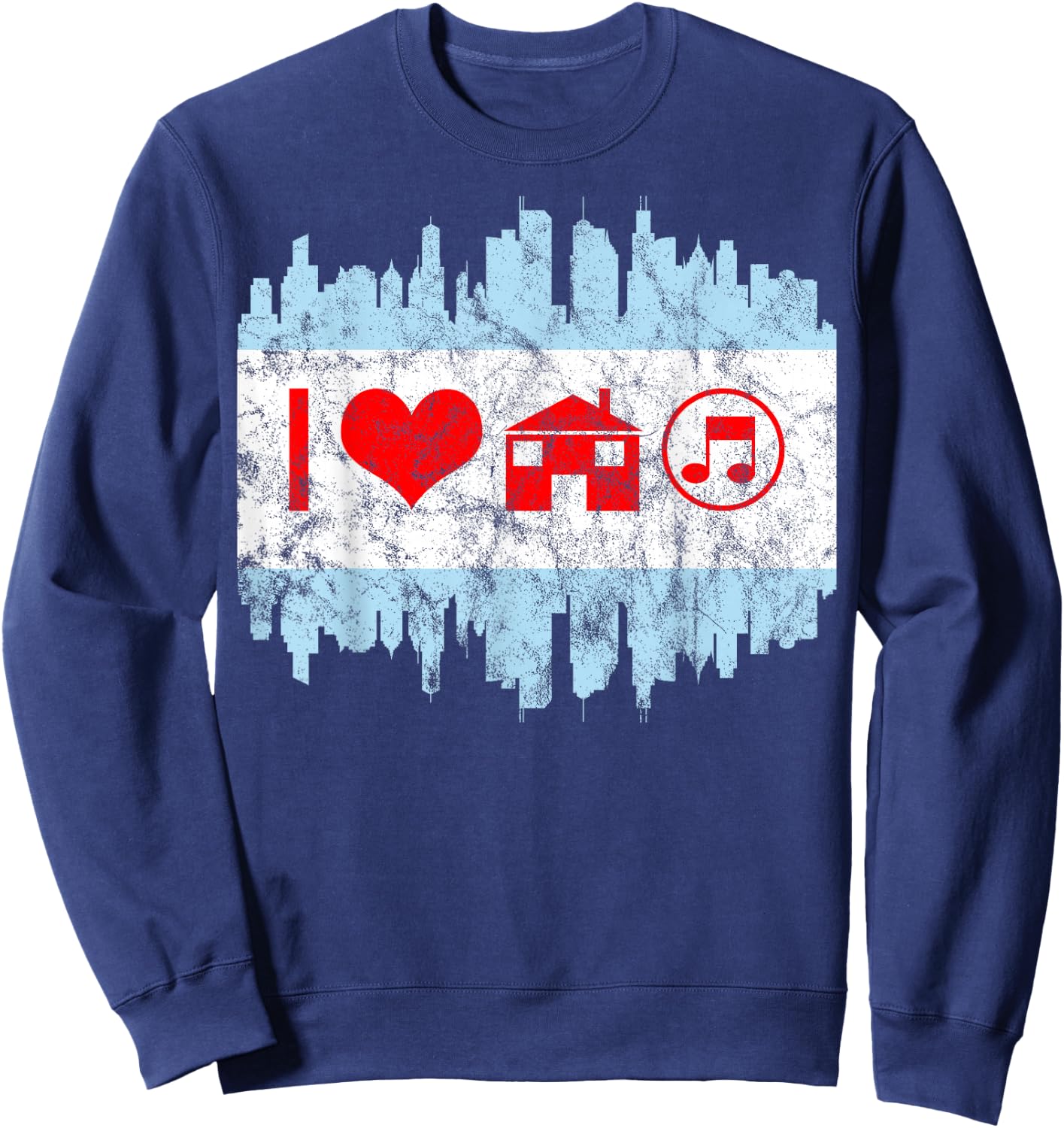 Chicago House Music DJ Flag Sweatshirt - Sweatshirt | Navy