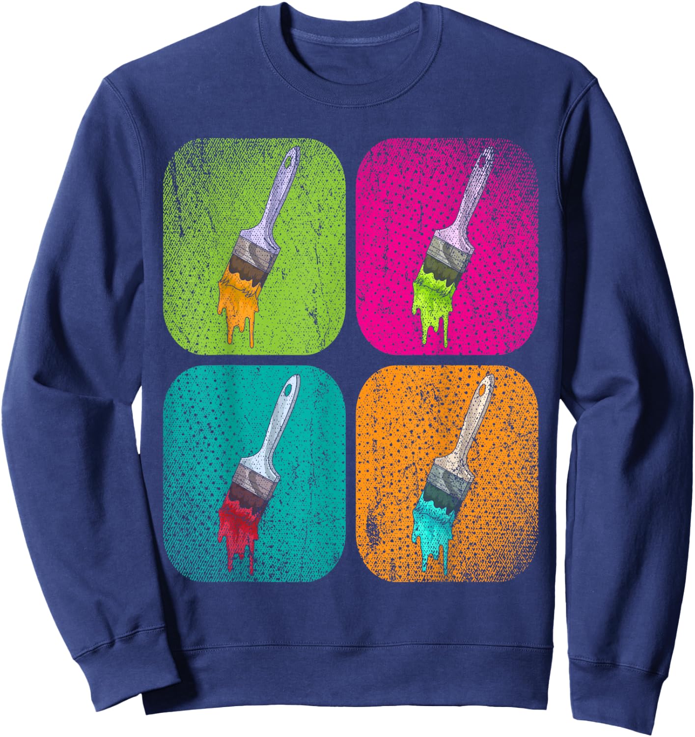 Colorful Paints Art Painting Brush Drawing Pop Art Artist Sweatshirt - Sweatshirt | Navy