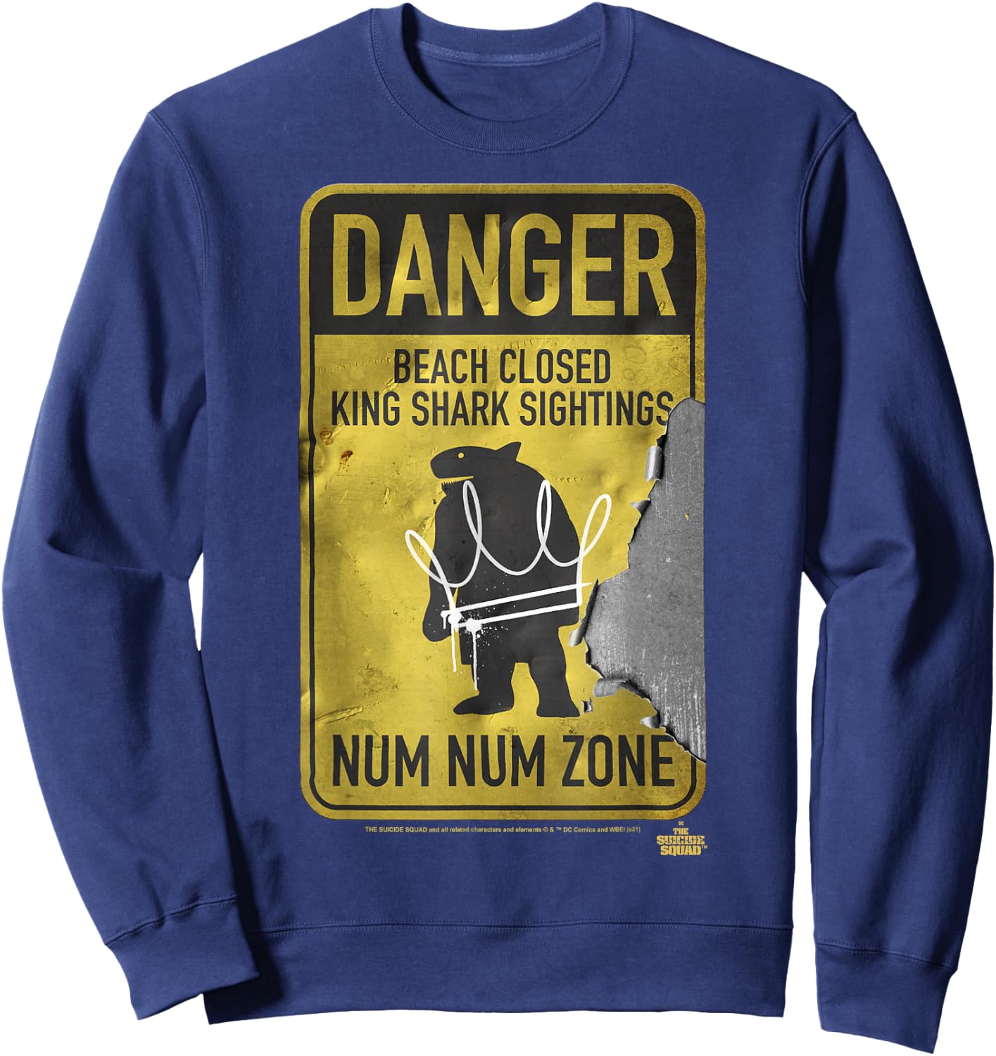Suicide Squad King Shark Danger Zone Sweatshirt - Sweatshirt | Navy
