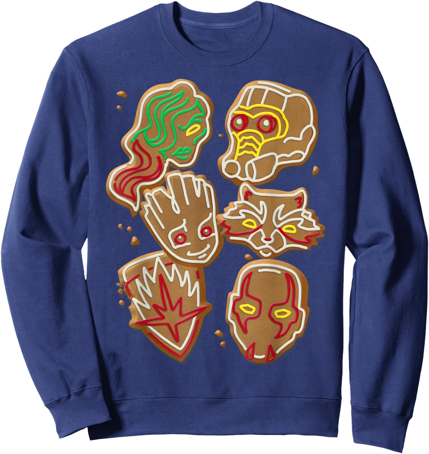 Marvel Guardians Of The Galaxy Gingerbread Cookies Christmas Sweatshirt - Sweatshirt | Navy