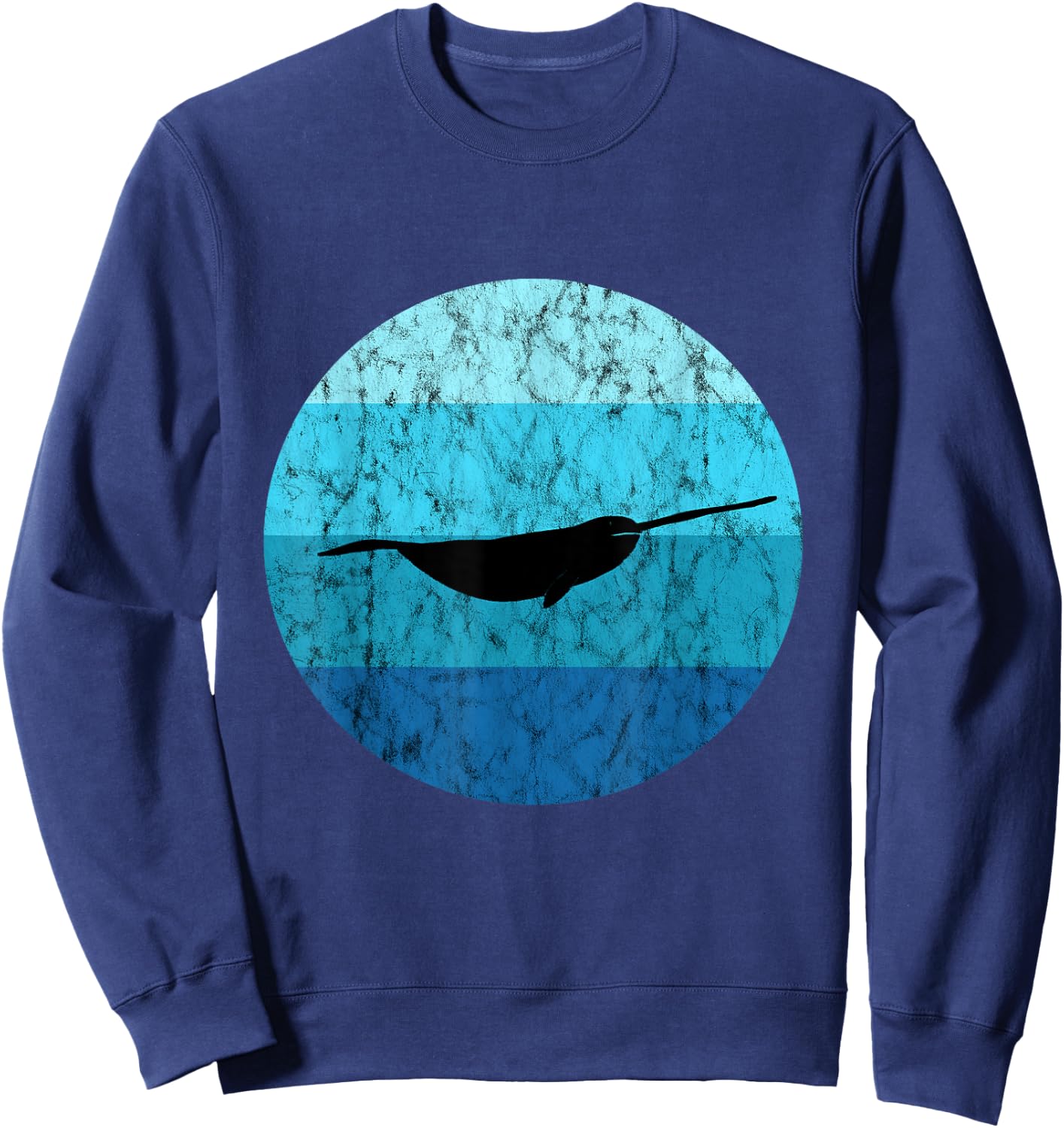Narwhal Whale Retro Narwhal Lovers Ocean Sea Narwhal Animal Sweatshirt - Sweatshirt | Navy