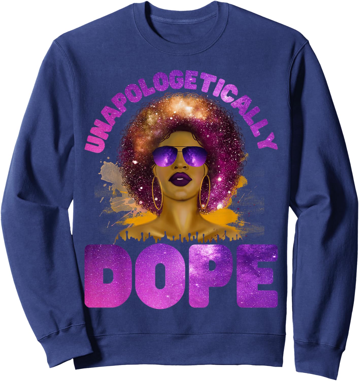 Unapologetically Dope of Color - Afro Black pride Sweatshirt - Sweatshirt | Navy