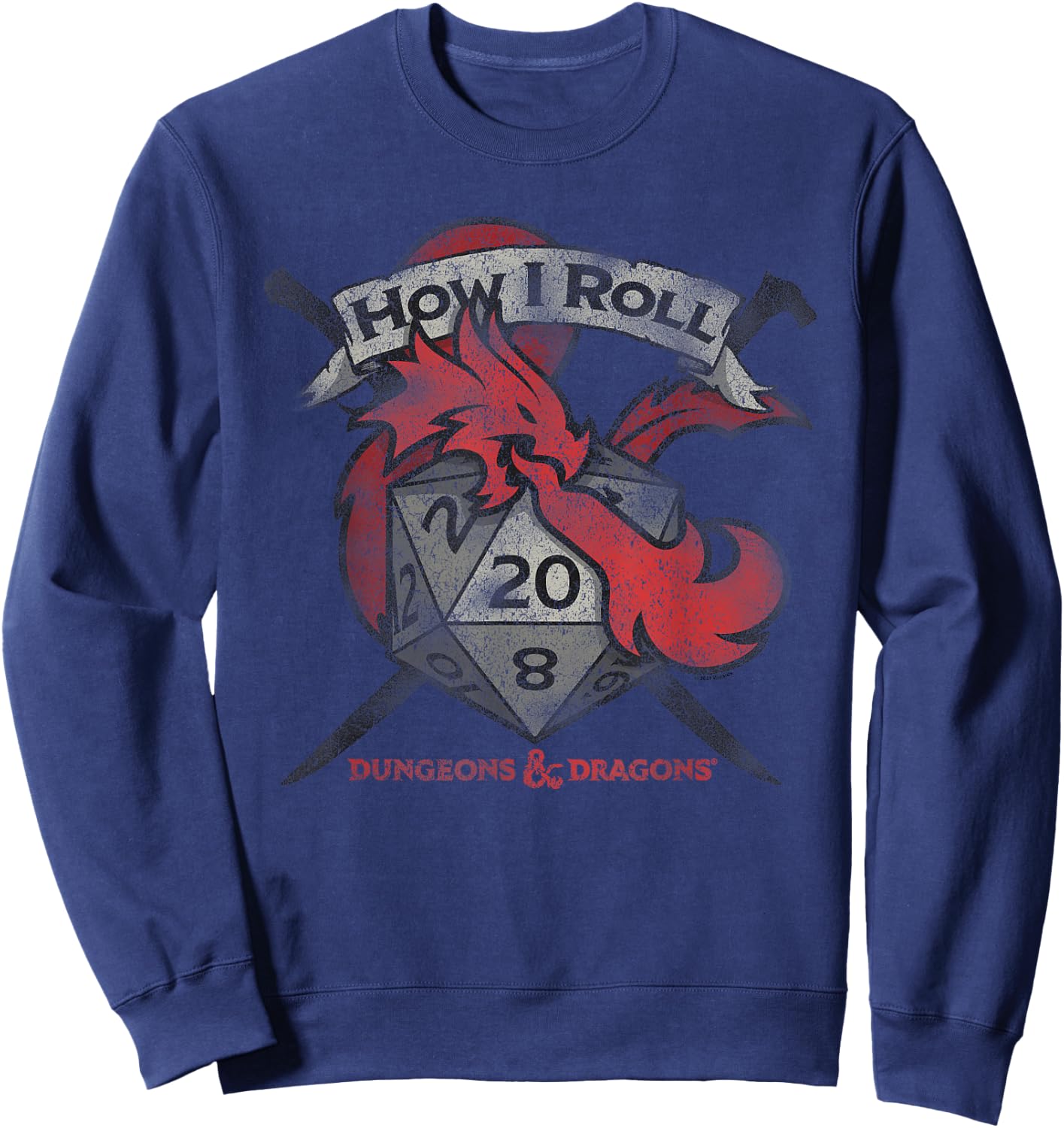 Dungeons & Dragons How I Roll Small Sweatshirt - Sweatshirt | Navy