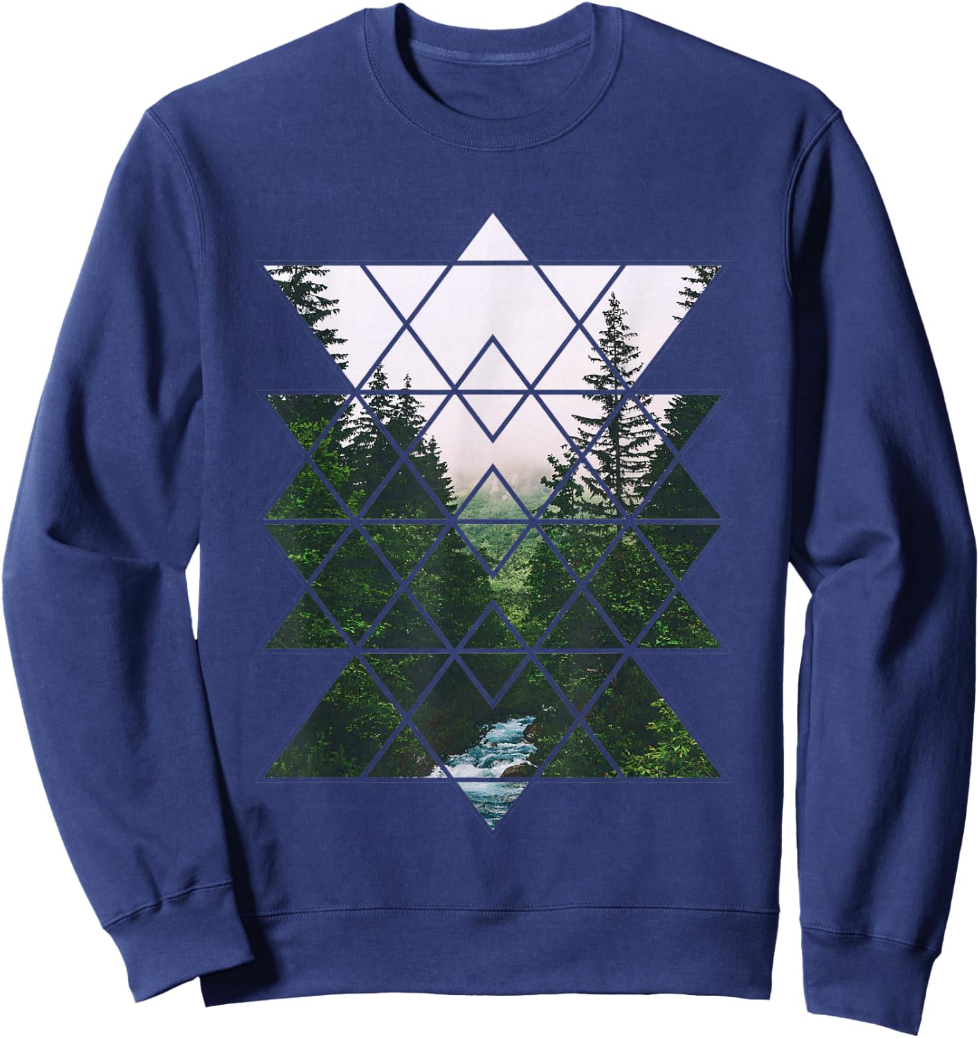 Sacred Geometric Nature Design & Women Sweatshirt - Sweatshirt | Navy