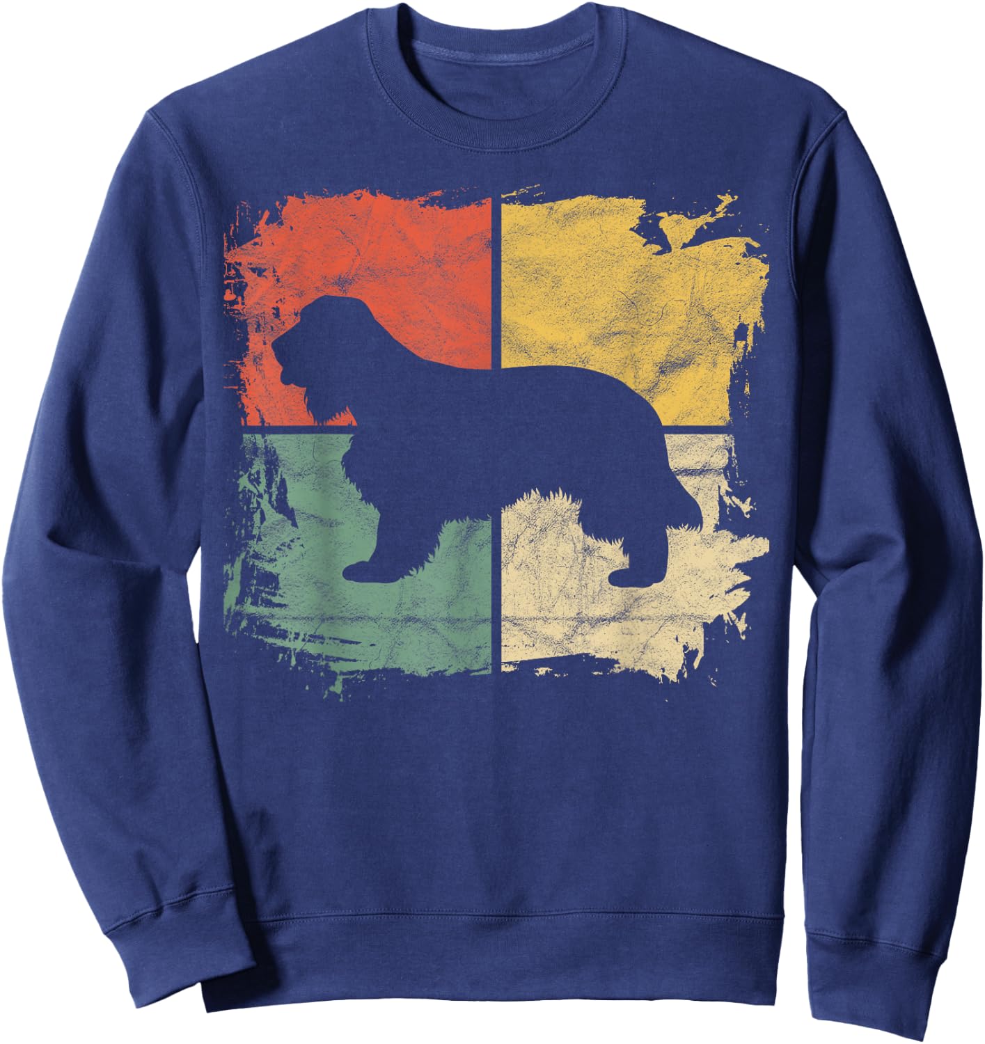 Square Retro Spaniel Owner Gift Dog English Cocker Dad Mom Men Women Kids Sweatshirt - Sweatshirt | Navy