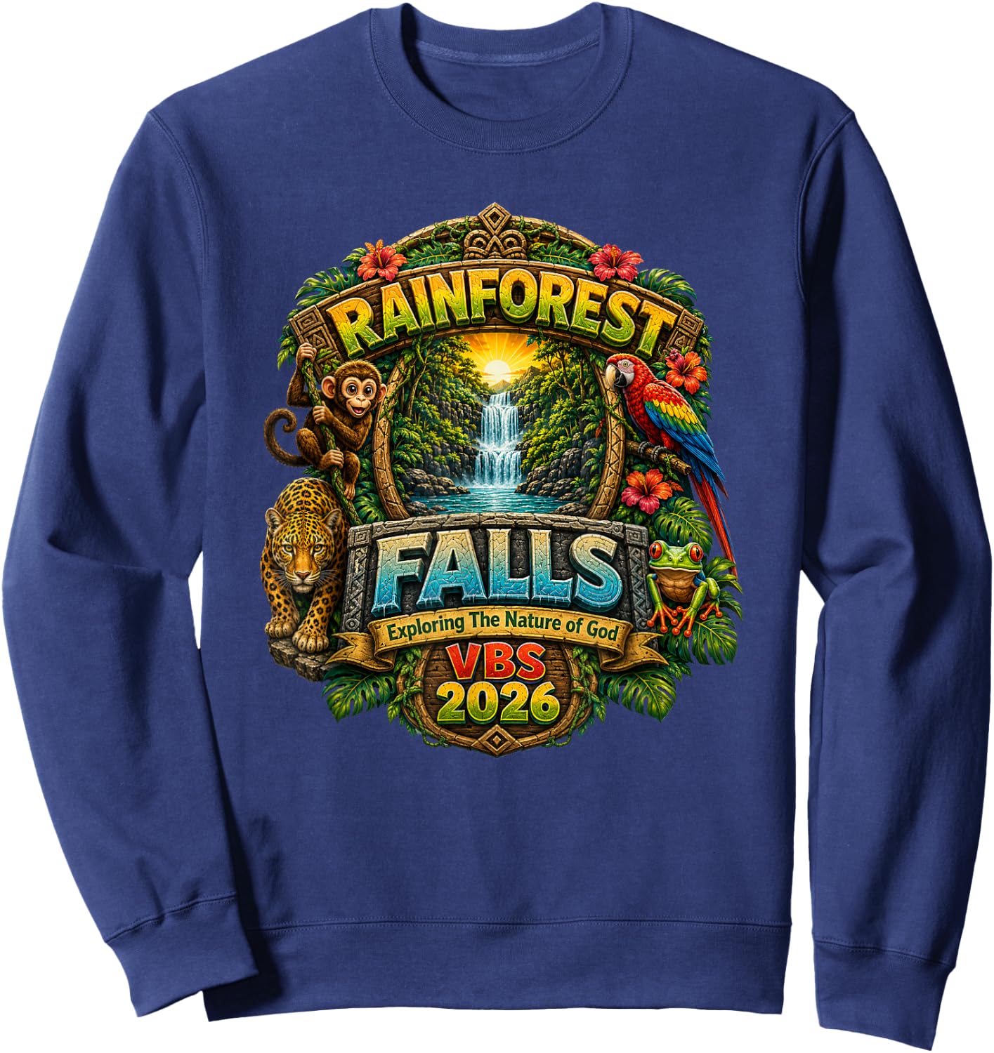 VBS 2026 Rainforest.Falls Exploring The Nature of God.Outfit Sweatshirt - Sweatshirt | Navy
