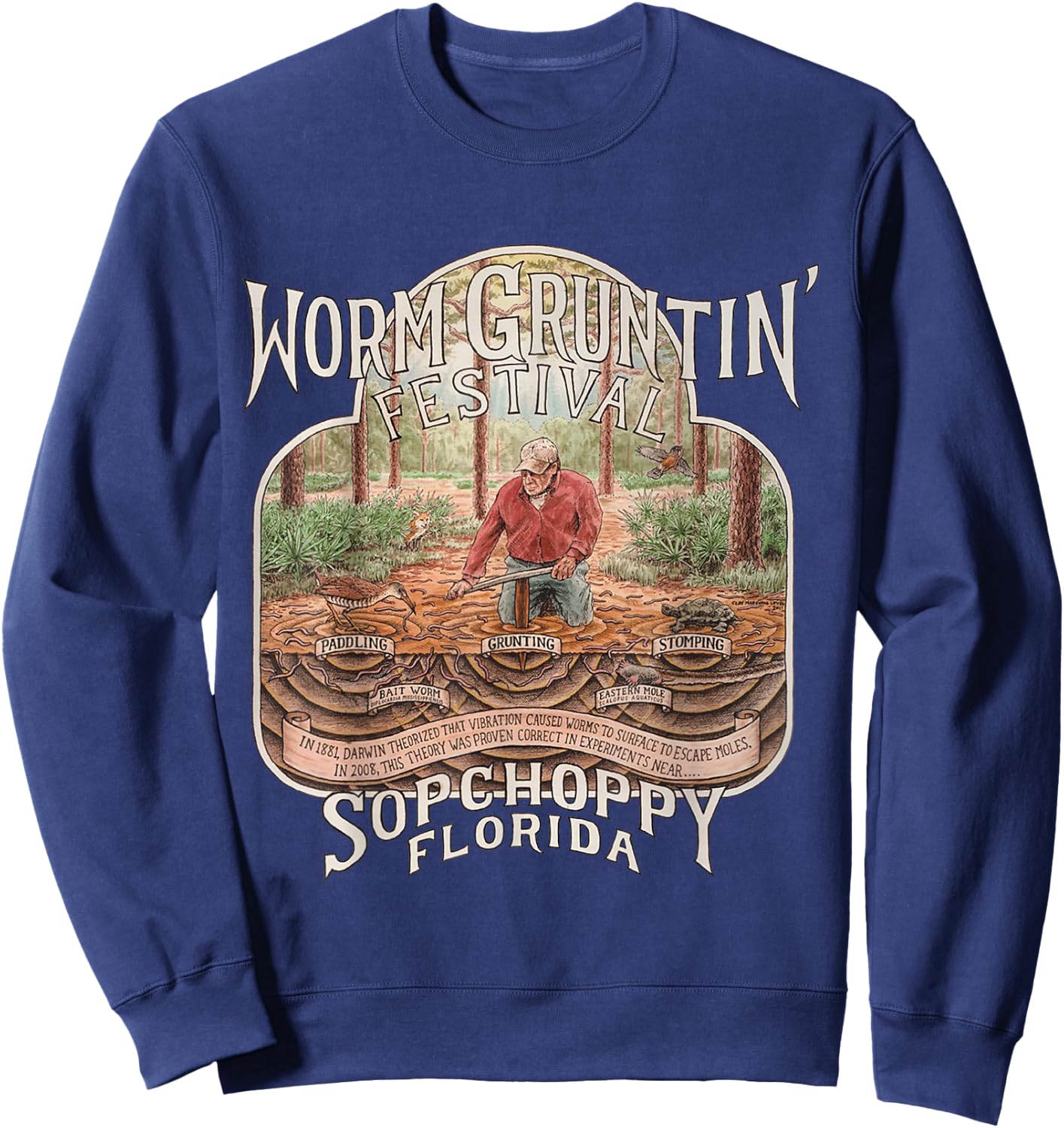2011 Sopchoppy Worm Grunting Festival Sweatshirt - Sweatshirt | Navy
