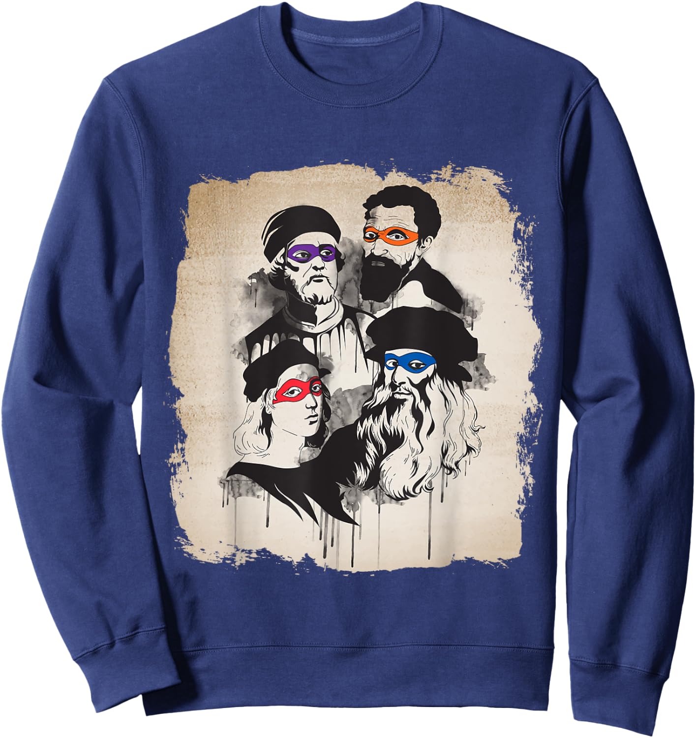 Artist - Italian Rennaissance Art Ninjas Funny Sweatshirt - Sweatshirt | Navy