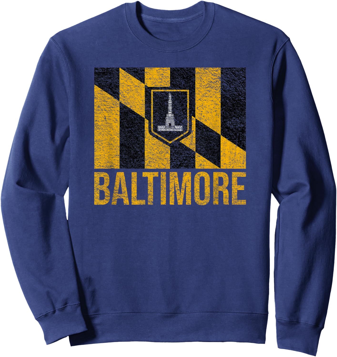 City Flag of Baltimore Maryland Sweatshirt - Sweatshirt | Navy