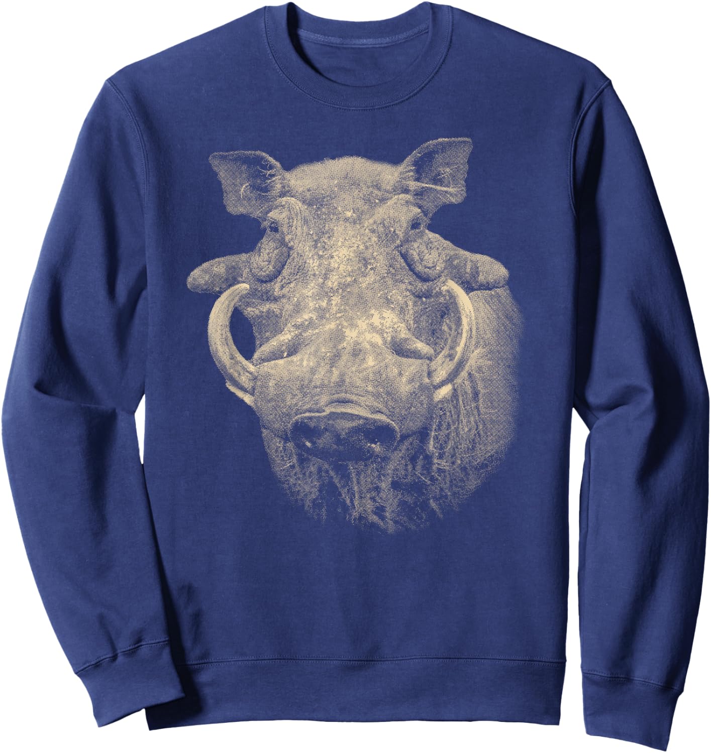 SM's Wild for Africa Apparel Warthog Picture, Warthog Boar Close-up Sweatshirt - Sweatshirt | Navy
