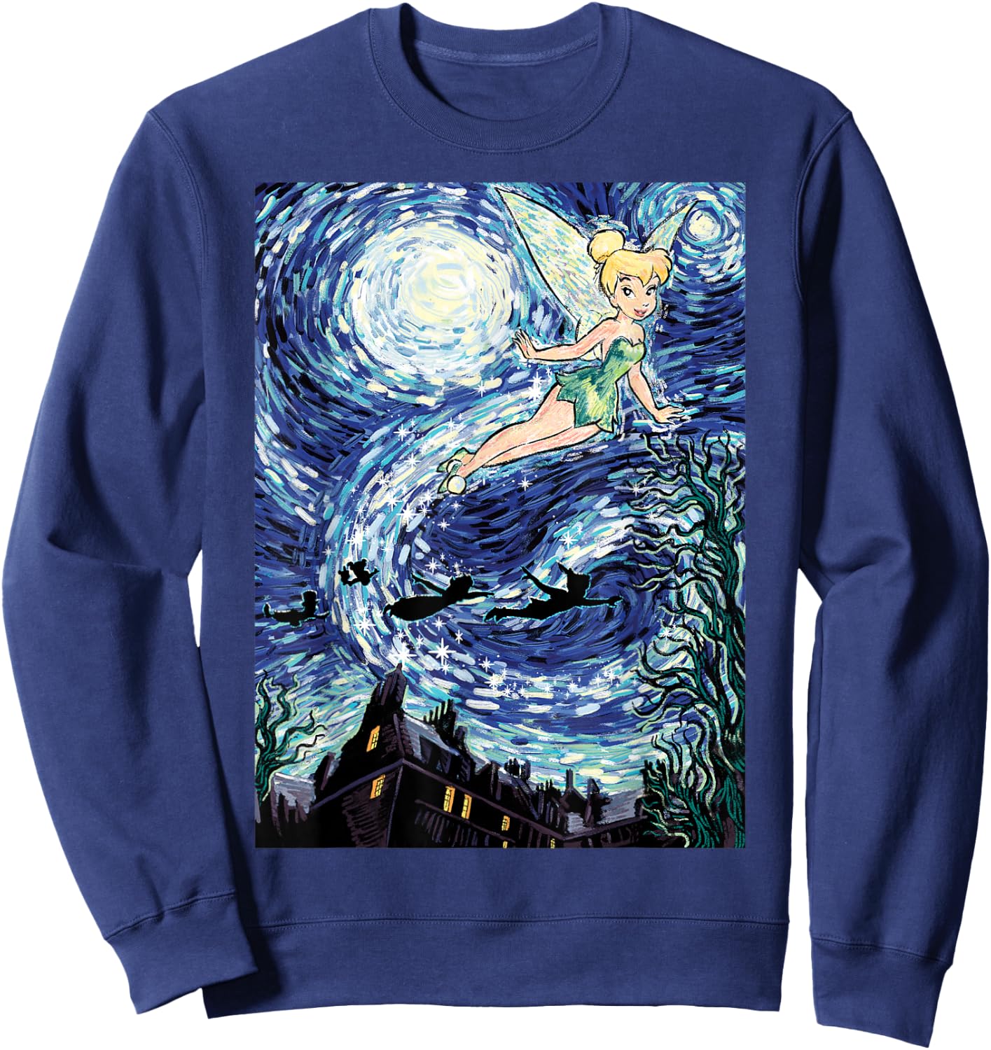 Disney Peter Pan Tinker Bell Starry Night Portrait Sweatshirt - Sweatshirt | Navy