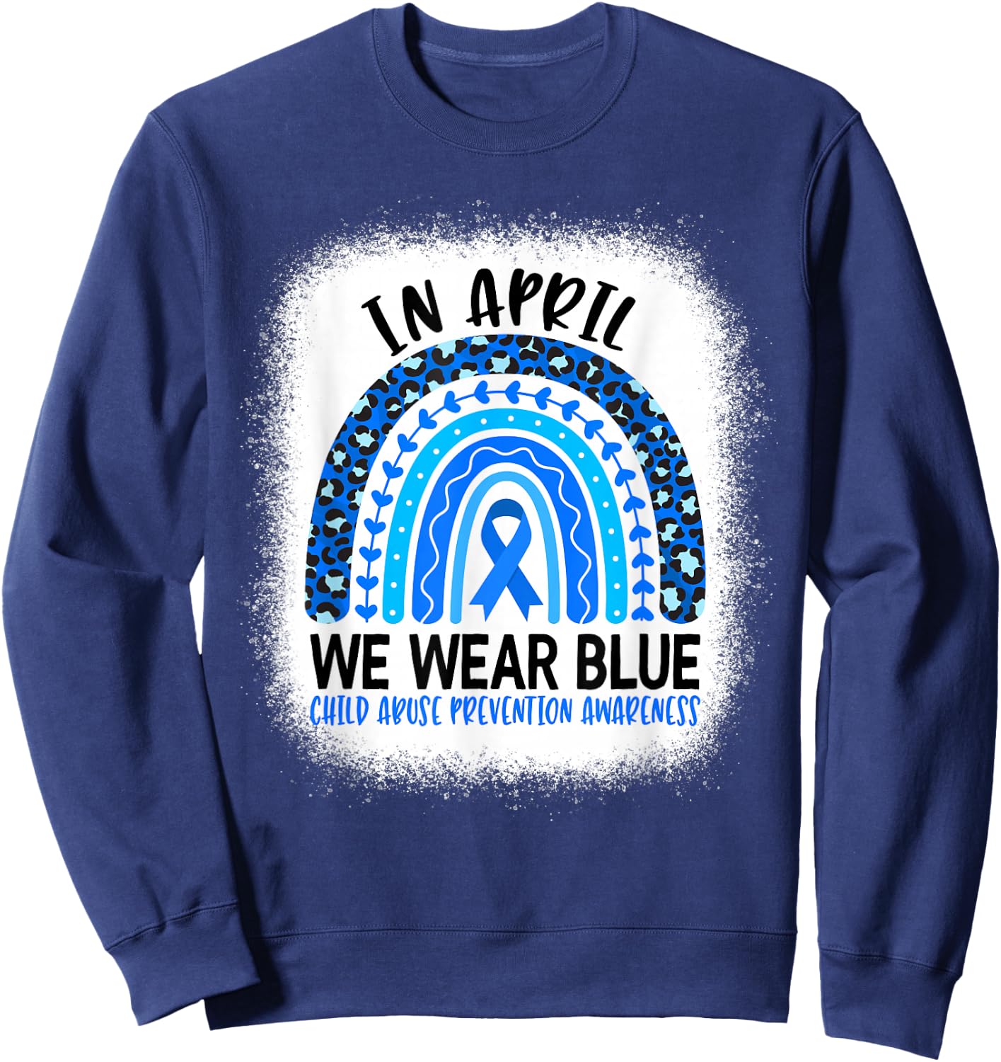 in April We Wear Blue - Child Abuse Prevention Awareness Small Sweatshirt - Sweatshirt | Navy