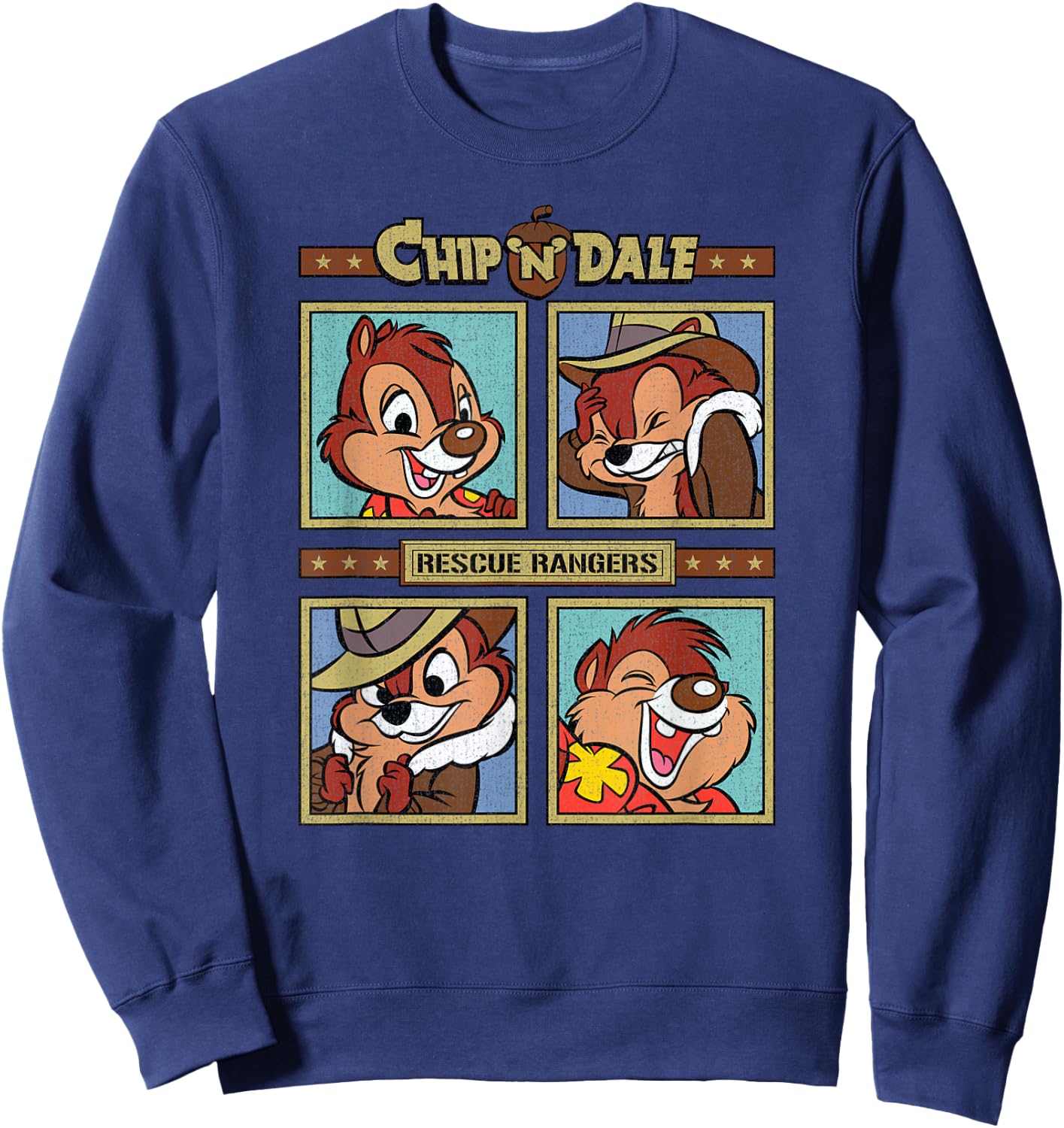 Chip 'N Dale Rescue Rangers - Rescue Rangers Squares Sweatshirt - Sweatshirt | Navy