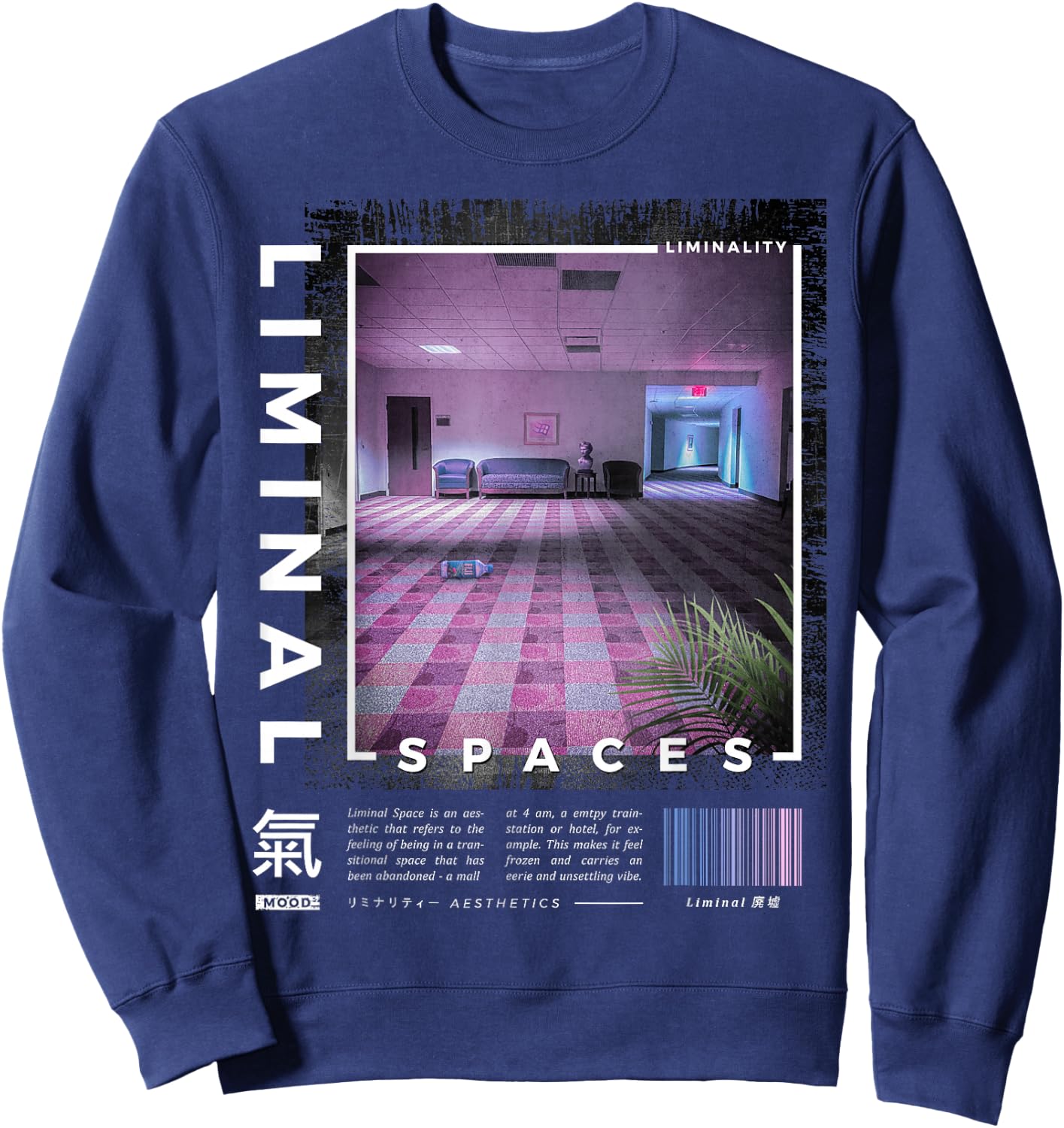 Liminal Spaces, Vaporwave, Retro Sweatshirt - Sweatshirt | Navy