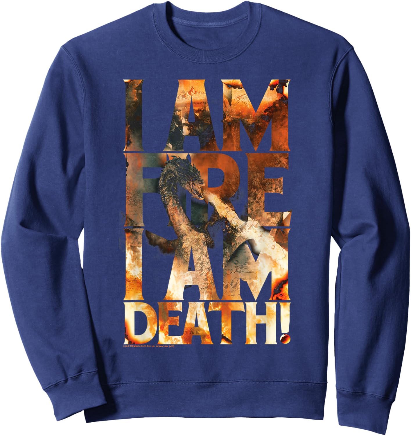 Hobbit Smaug I Am Fire Sweatshirt - Sweatshirt | Navy
