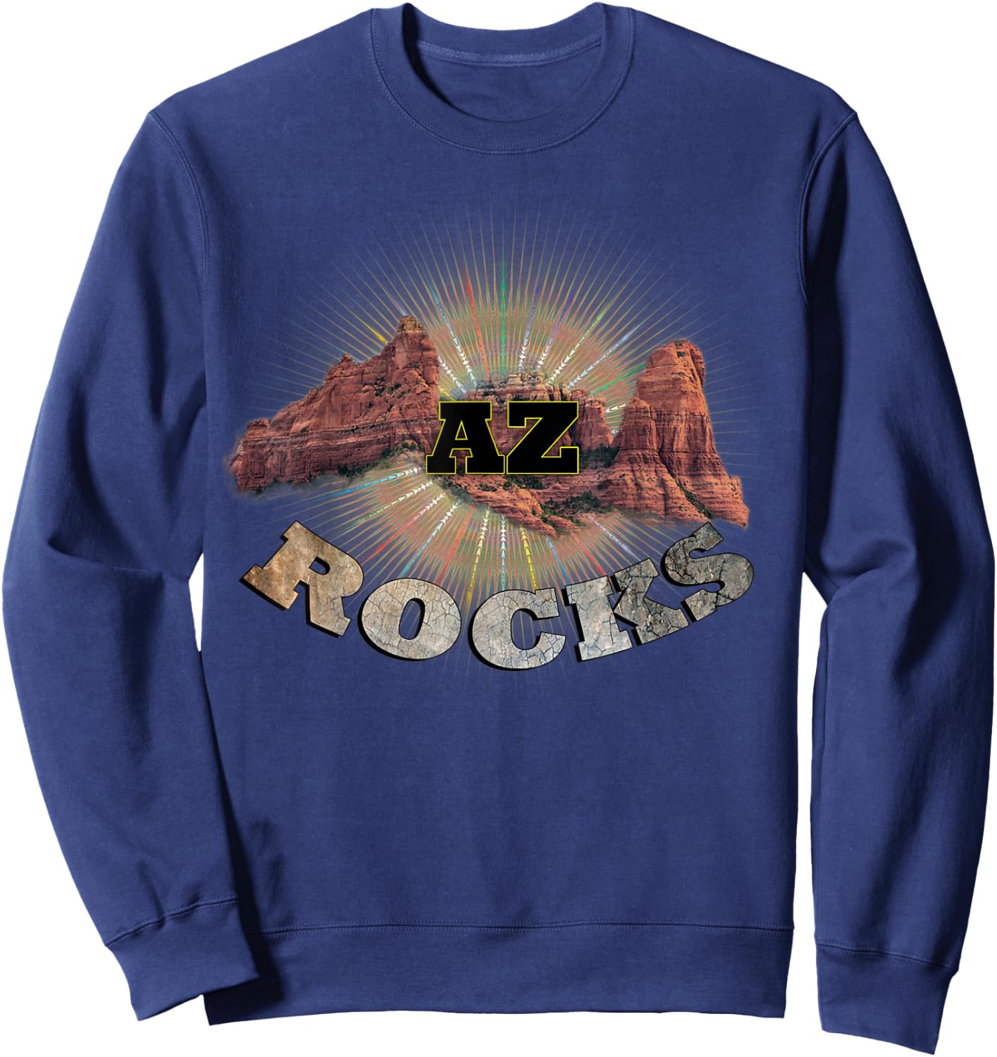 Backpacking Phoenix AZ Rocks Design Mountain Hiking Sweatshirt - Sweatshirt | Navy