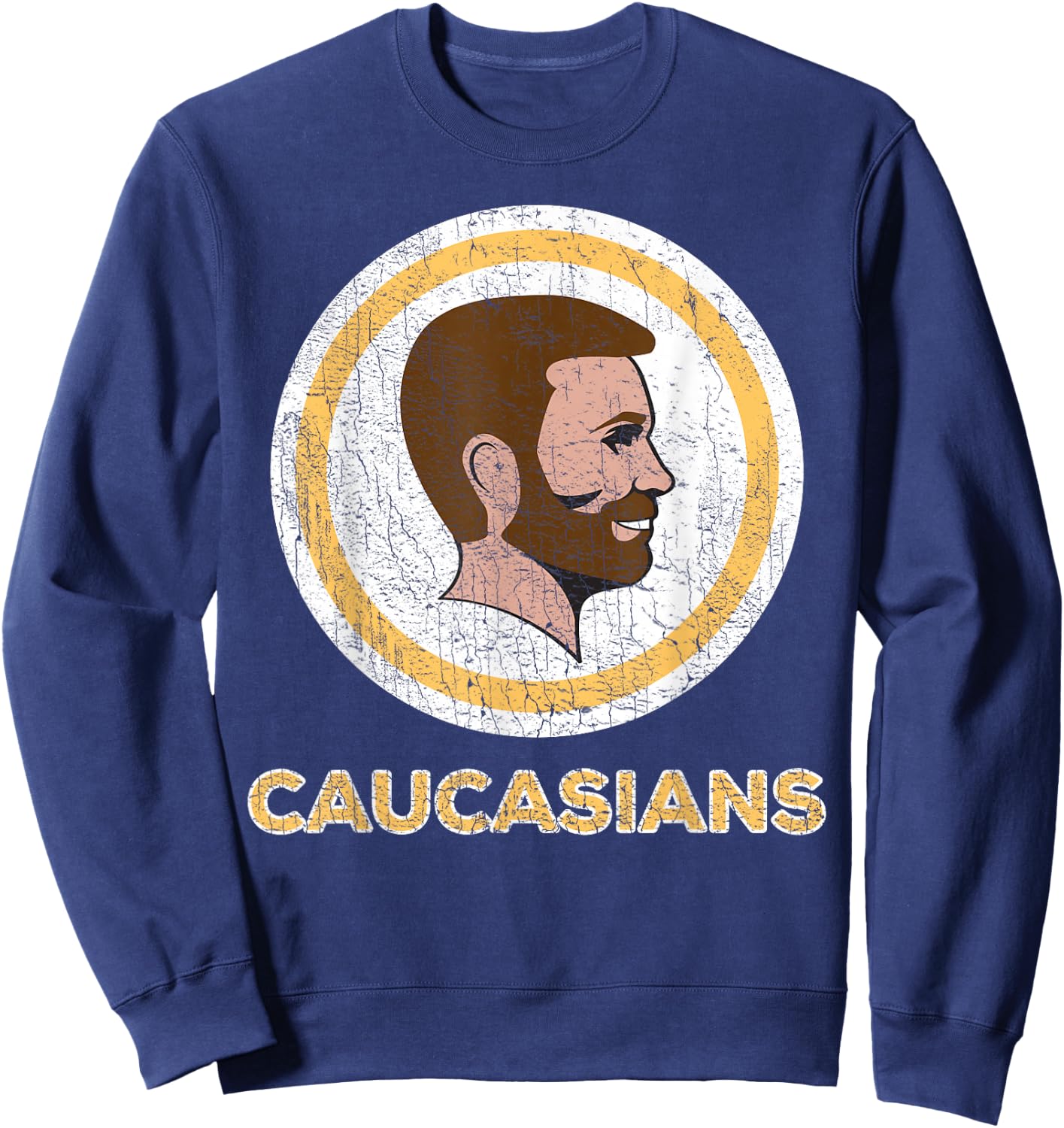 Caucasian Caucasians Pride Vintage Funny Shirt Sweatshirt - Sweatshirt | Navy
