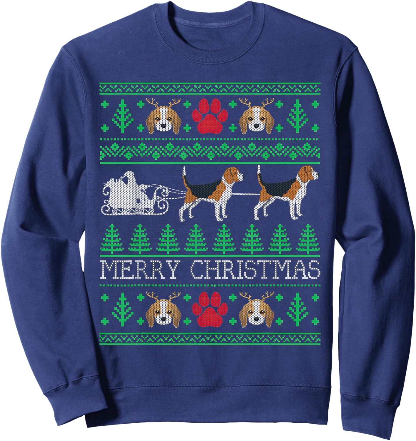 Christmas Beagle Dog Lovers Beagle Ugly Men Women Kids Sweatshirt - Sweatshirt | Navy