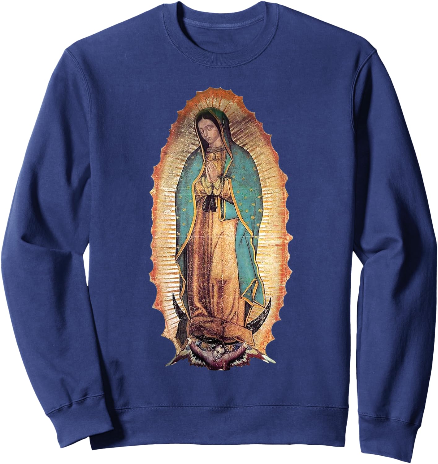 Our Love Lady of Guadalupe Virgin Mary Catholic Sweatshirt - Sweatshirt | Navy
