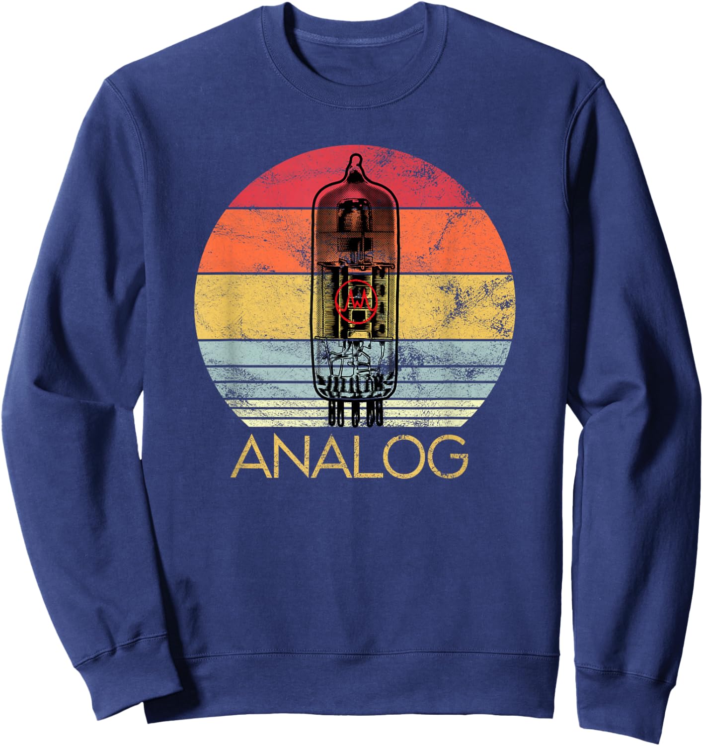 Vacuum Tube, Retro Analog Audio, Valve Amp, Hi Fi or Guitar Sweatshirt - Sweatshirt | Navy