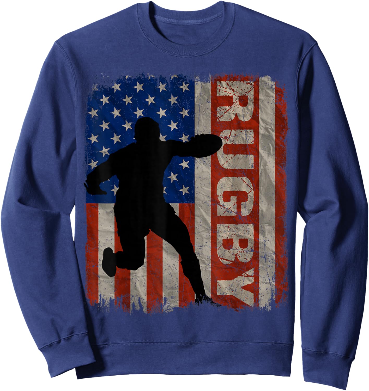 Rugby USA American Flag Vintage 4th Of July Gift Sweatshirt - Sweatshirt | Navy