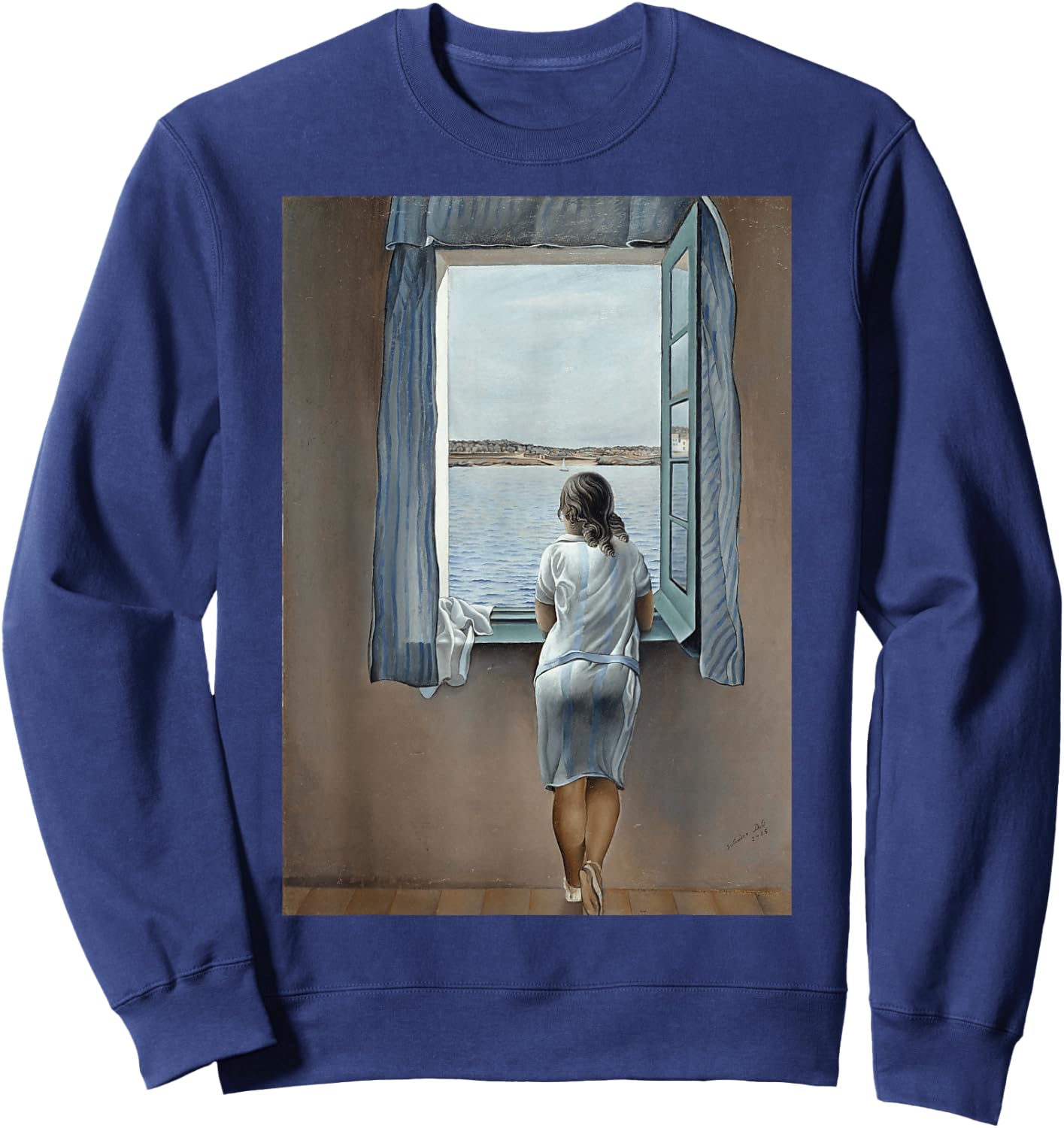 Young Woman at a window by Dali Sweatshirt - Sweatshirt | Navy