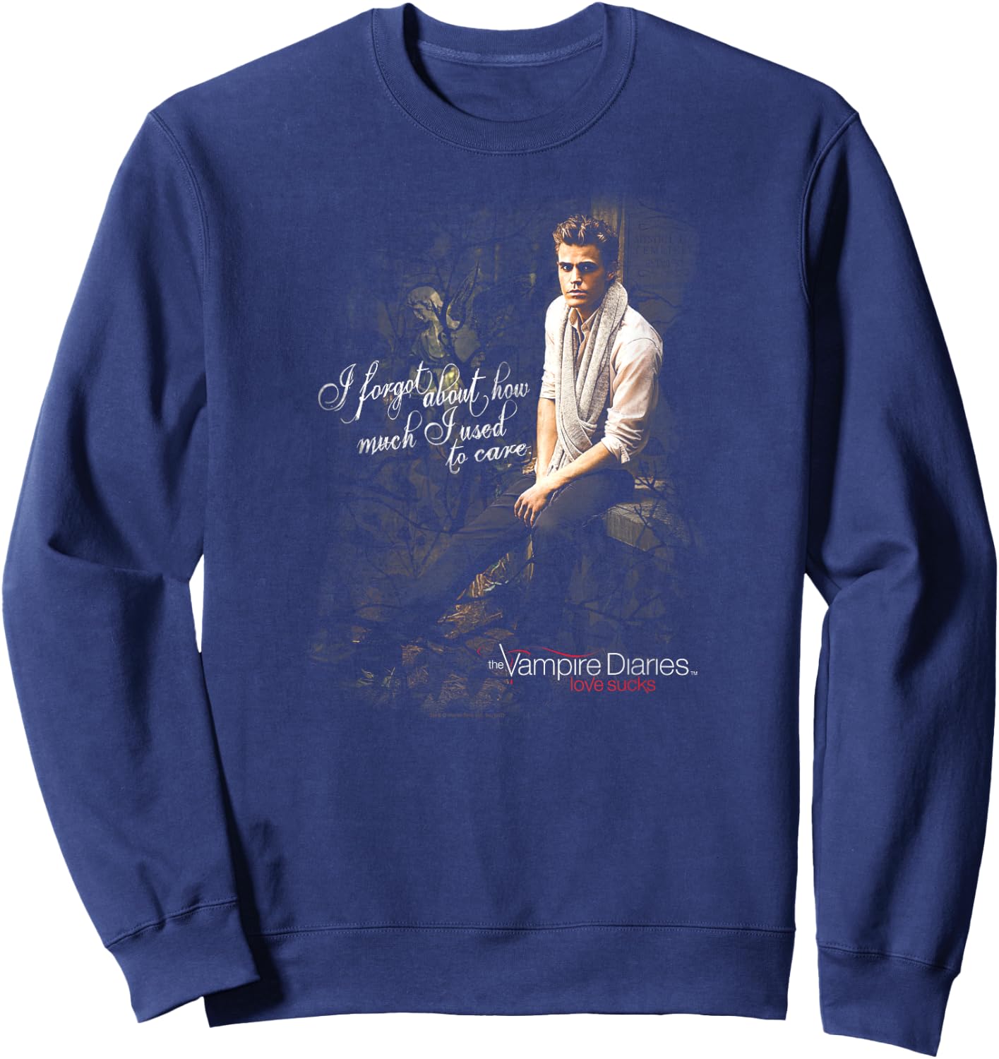 Vampire Diaries Stefan I Used to Care Sweatshirt - Sweatshirt | Navy
