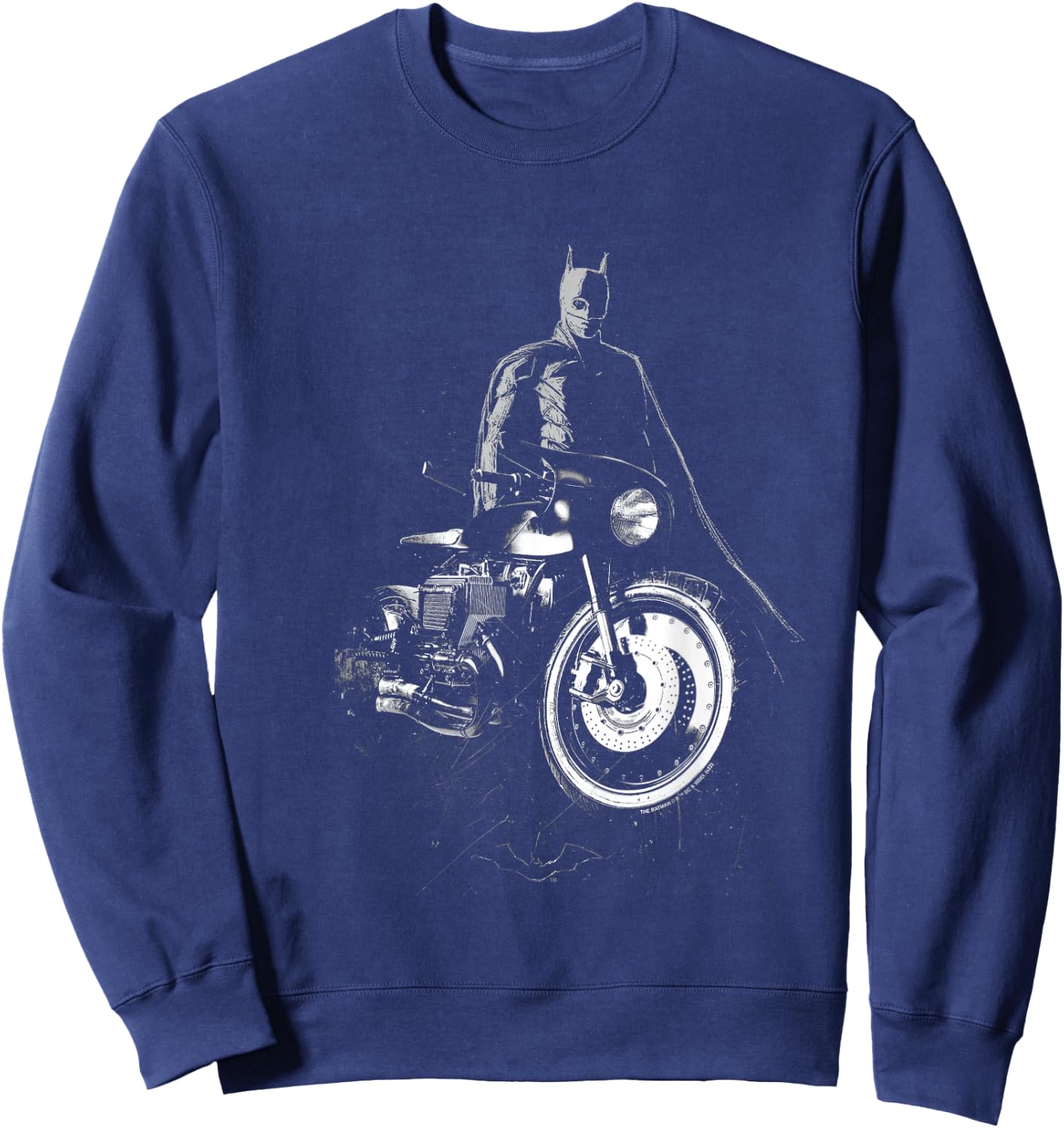 The Batman And His Motorcycle Sweatshirt - Sweatshirt | Navy