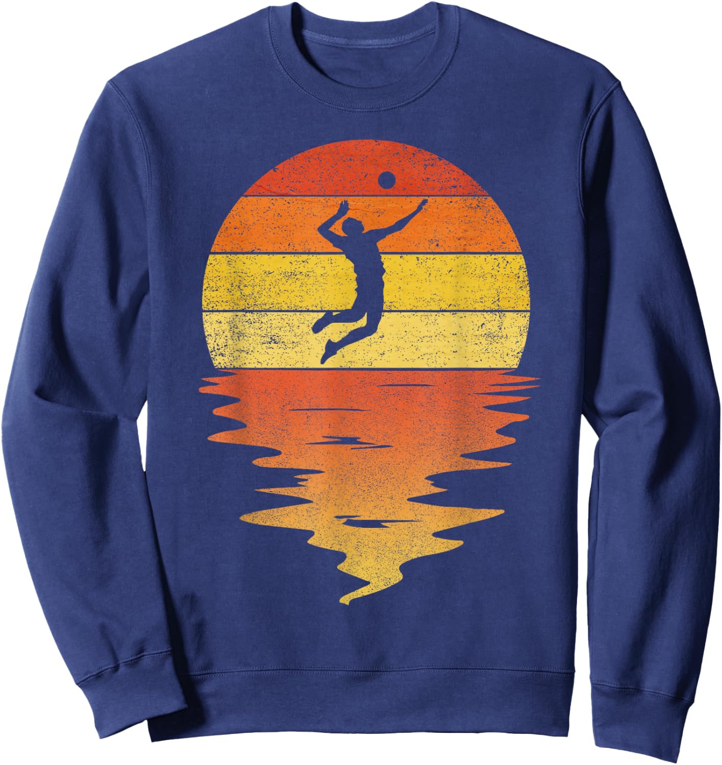 Volleyball shirt retro sunset 70s vintage Volleyball Sweatshirt - Sweatshirt | Navy