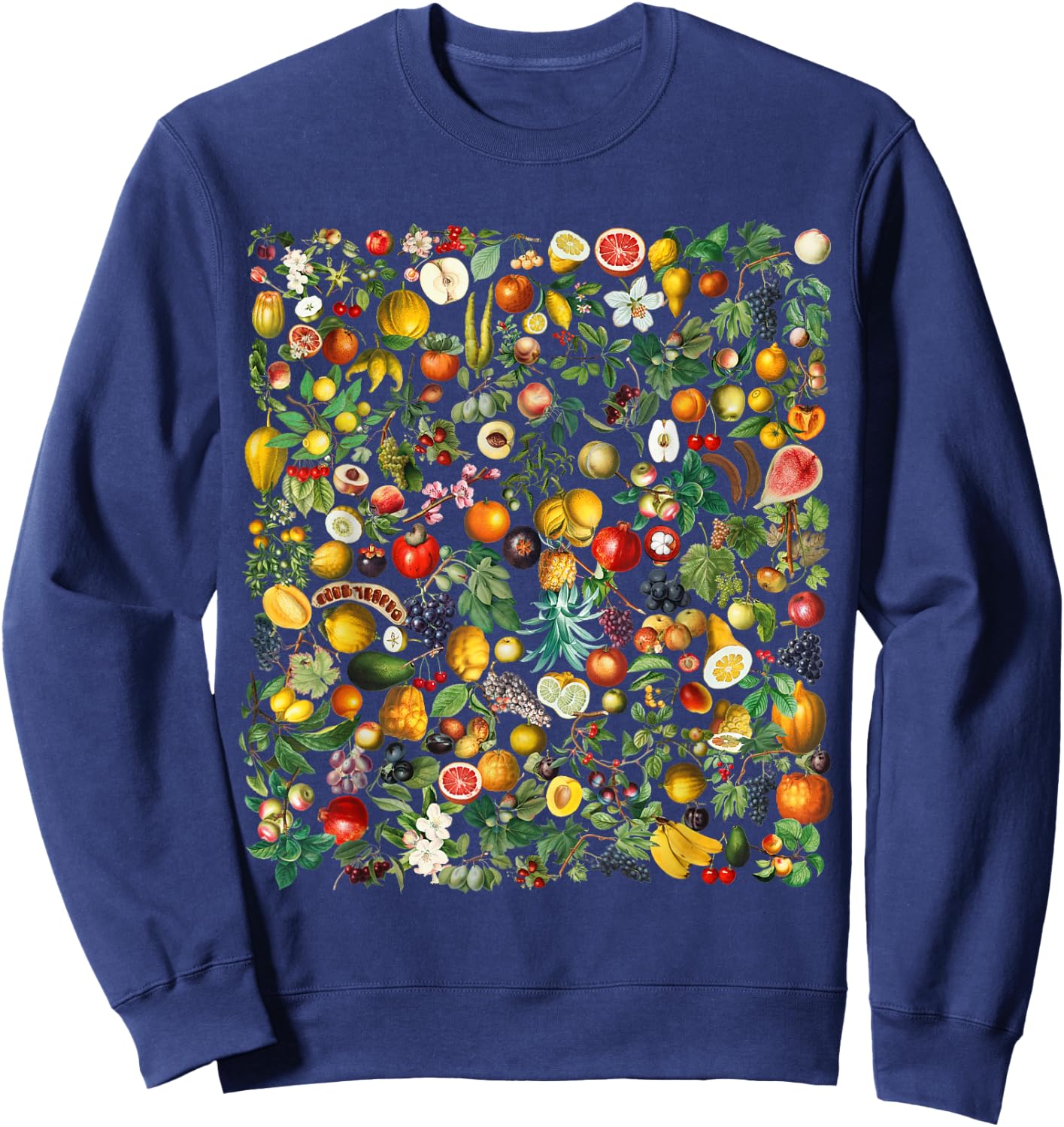 Botanical Fruit and Vegetable, Nature and Food Lovers Sweatshirt - Sweatshirt | Navy
