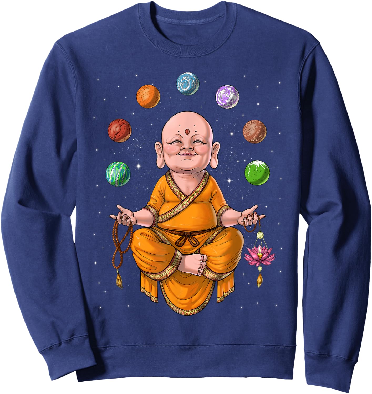 Baby Buddha Meditation Zen Yoga Spiritual Buddhist Buddhism Sweatshirt - Sweatshirt | Navy