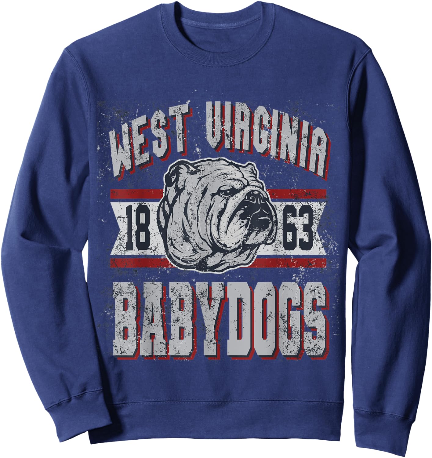 Funny WV Jim West Virginia Justice Baby Dogs bulldog Men Women Sweatshirt - Sweatshirt | Navy
